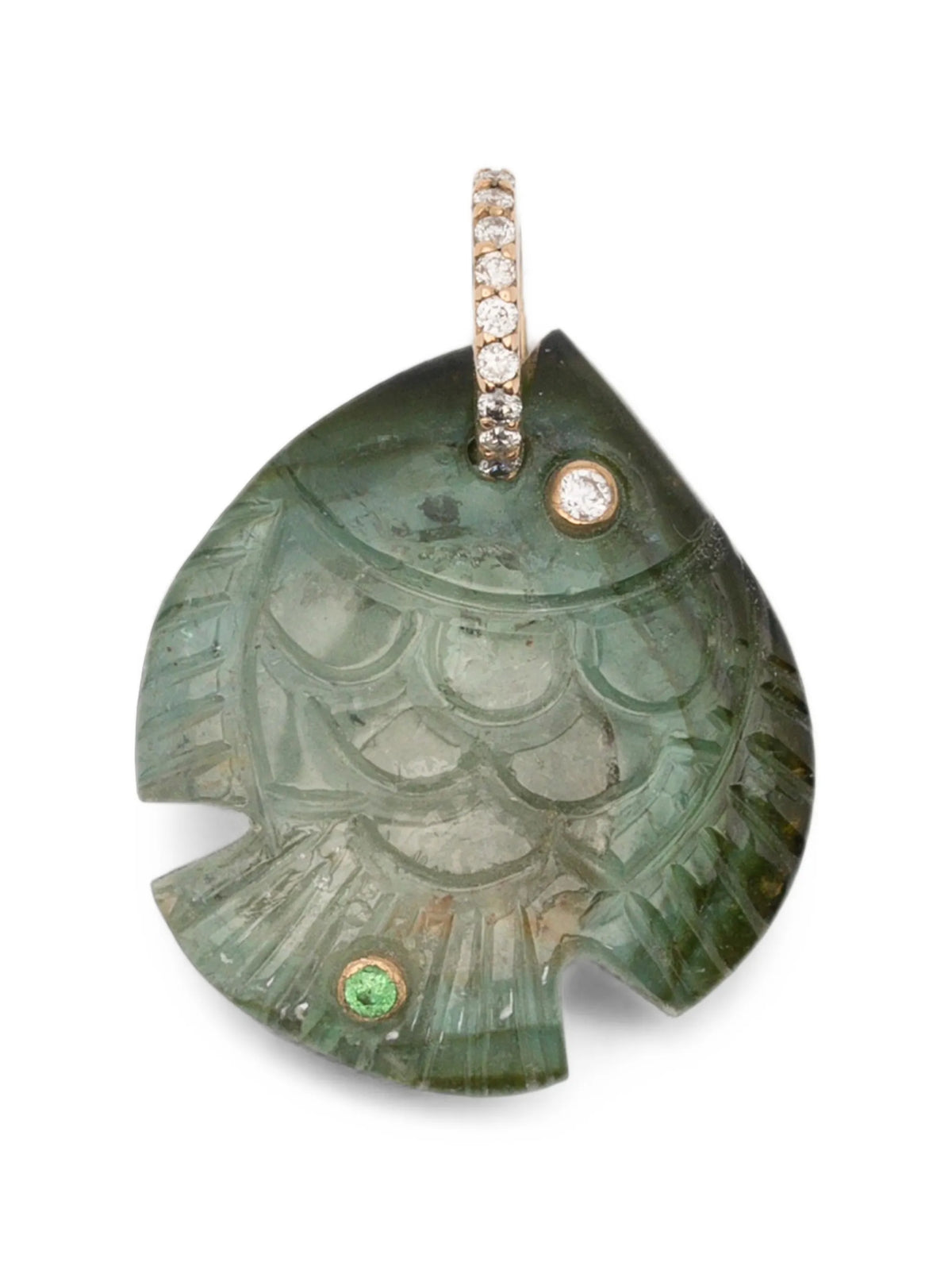 fish-motif multi-stone pendant