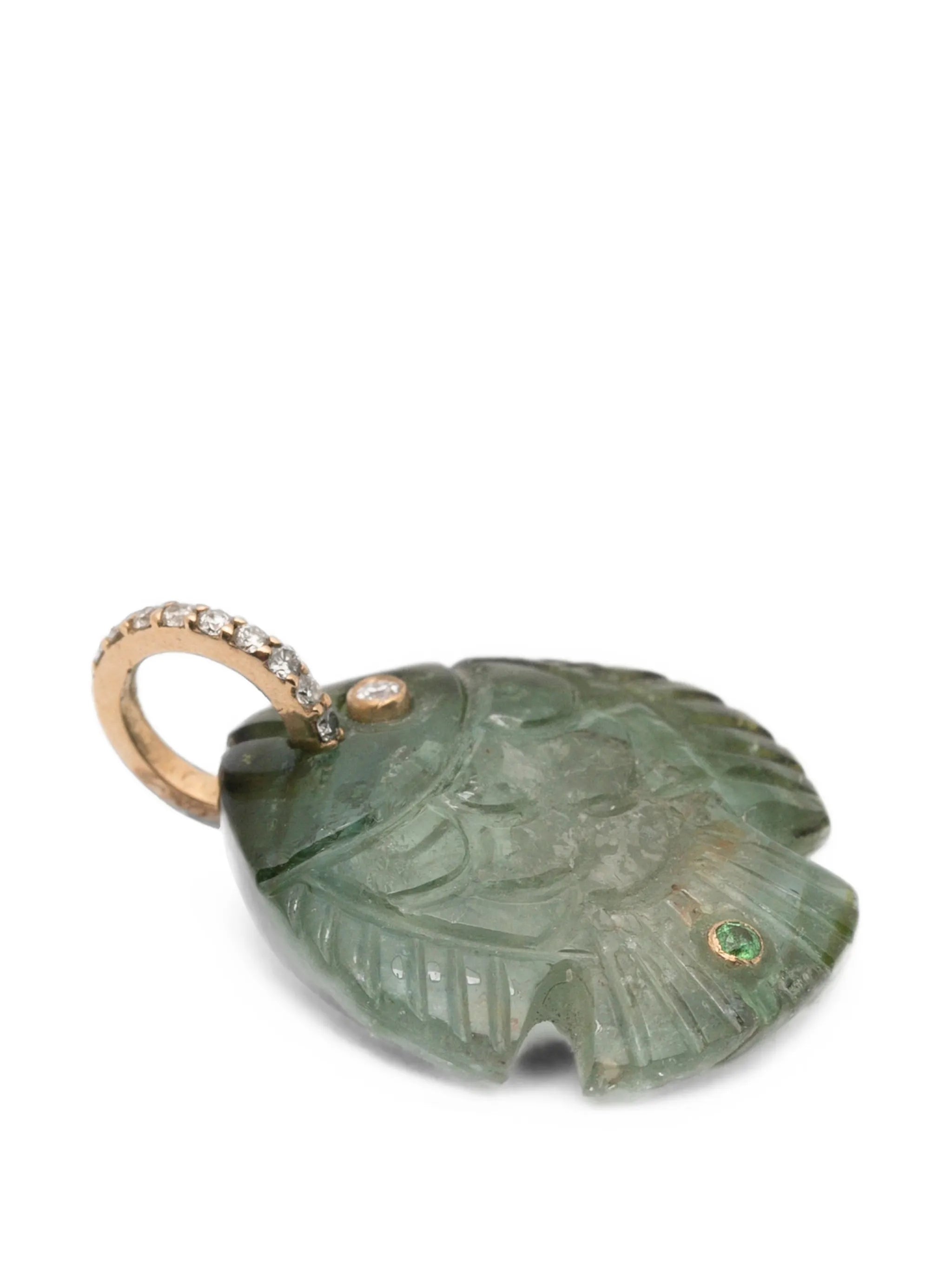 fish-motif multi-stone pendant