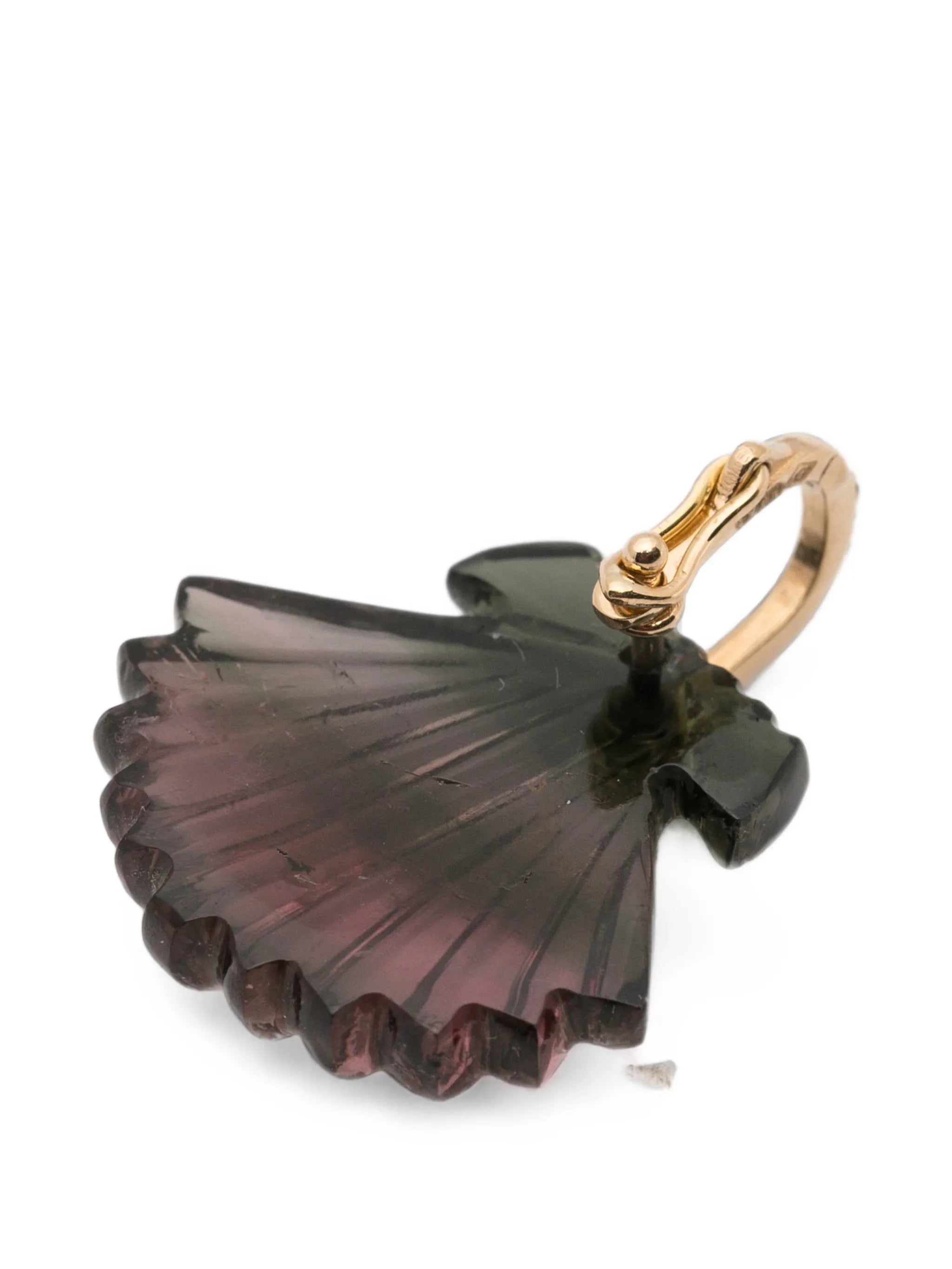 tourmaline and diamond seashell pendant