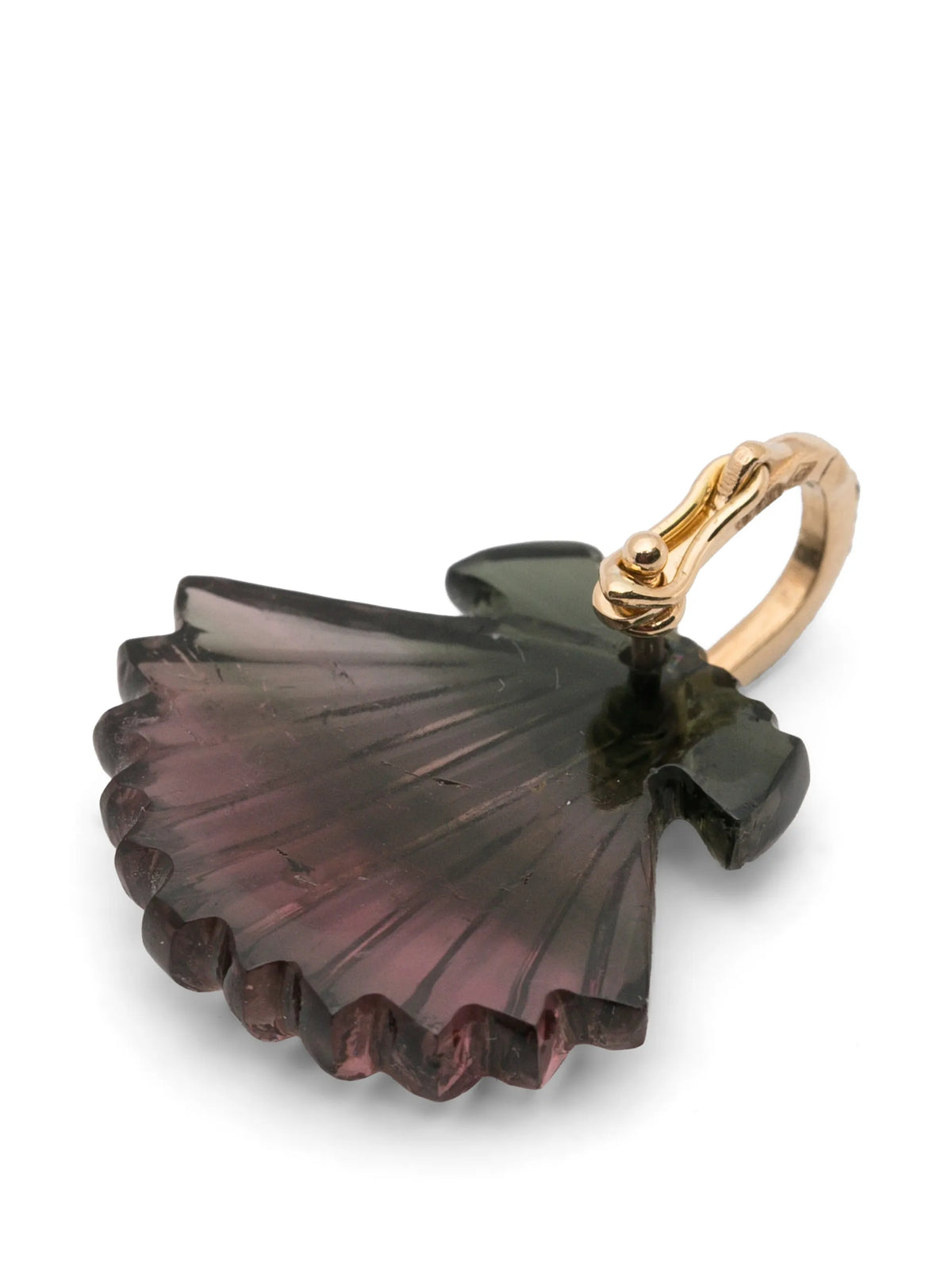 tourmaline and diamond seashell pendant