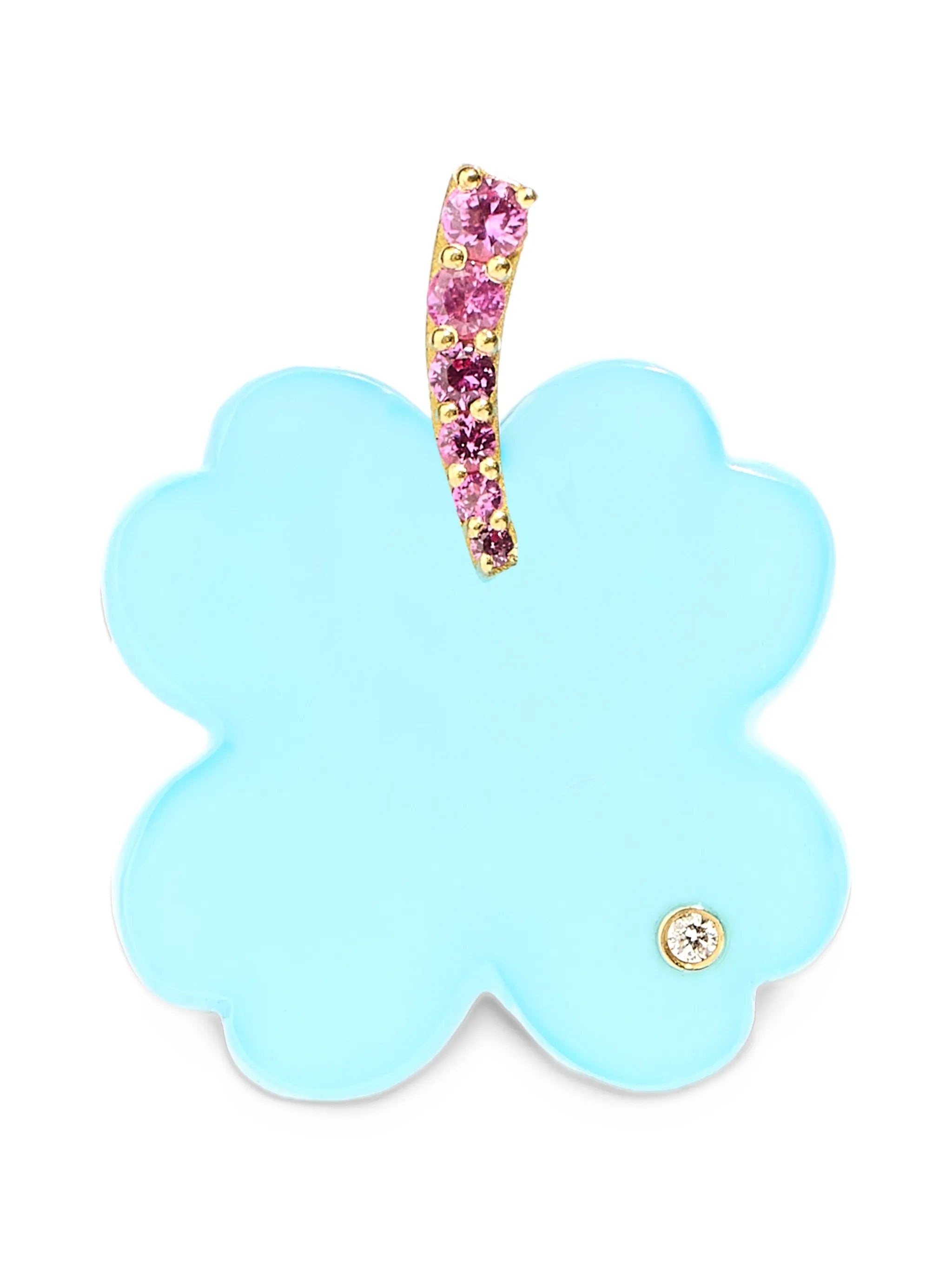 large diamond and pink sapphire pendant