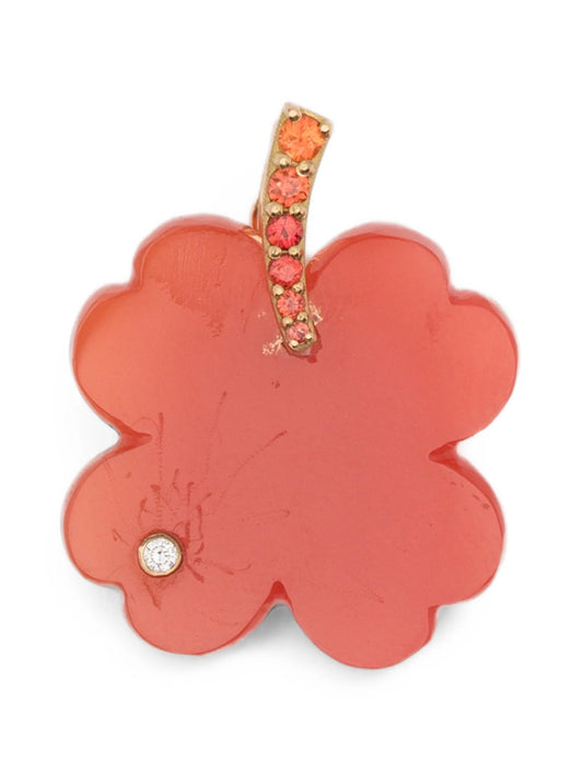 orange sapphire and diamond pendant