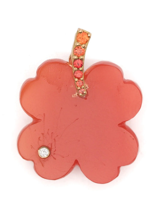 orange sapphire and diamond pendant