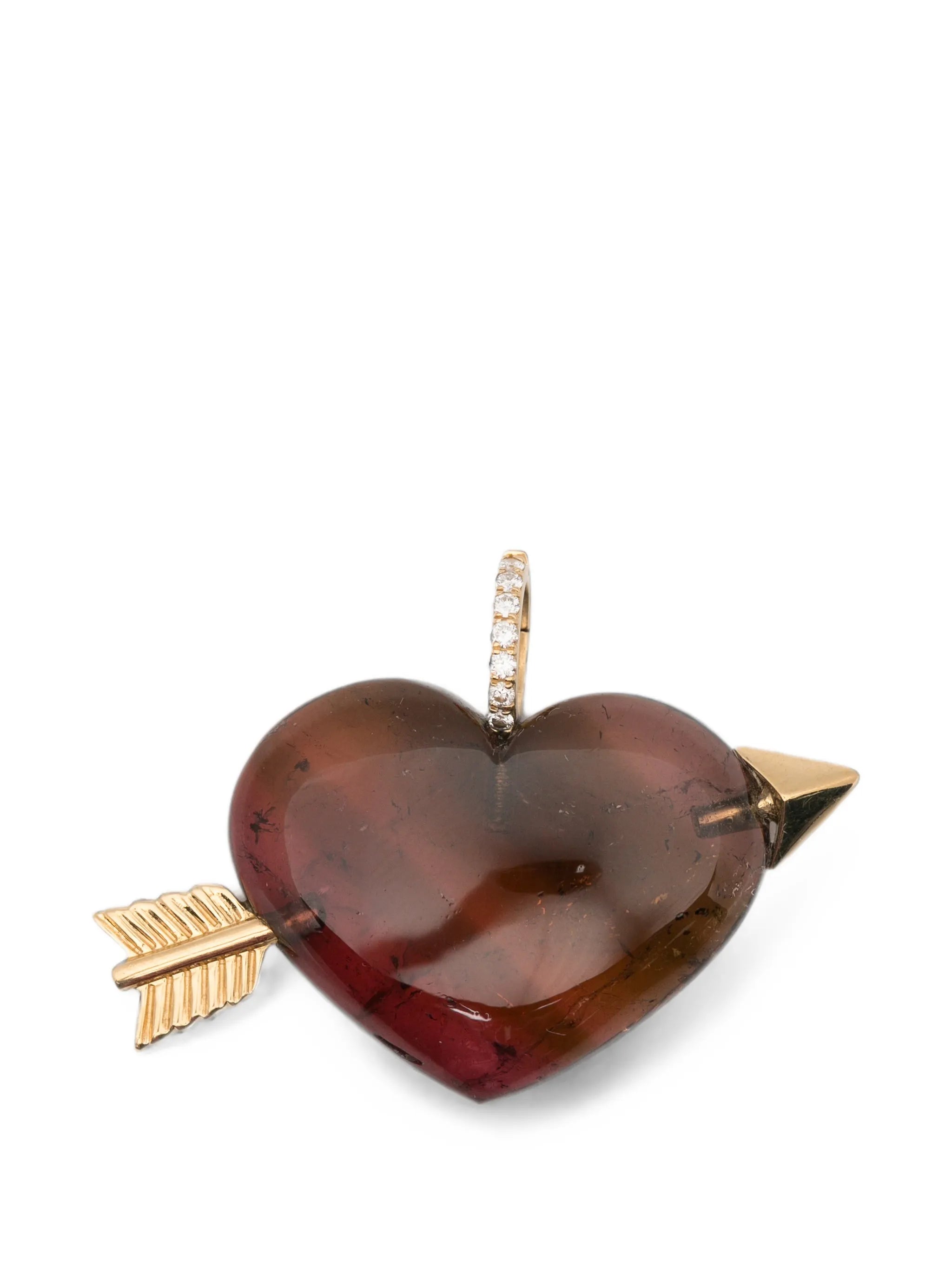 tourmaline and diamond Cupid's Heart pendant