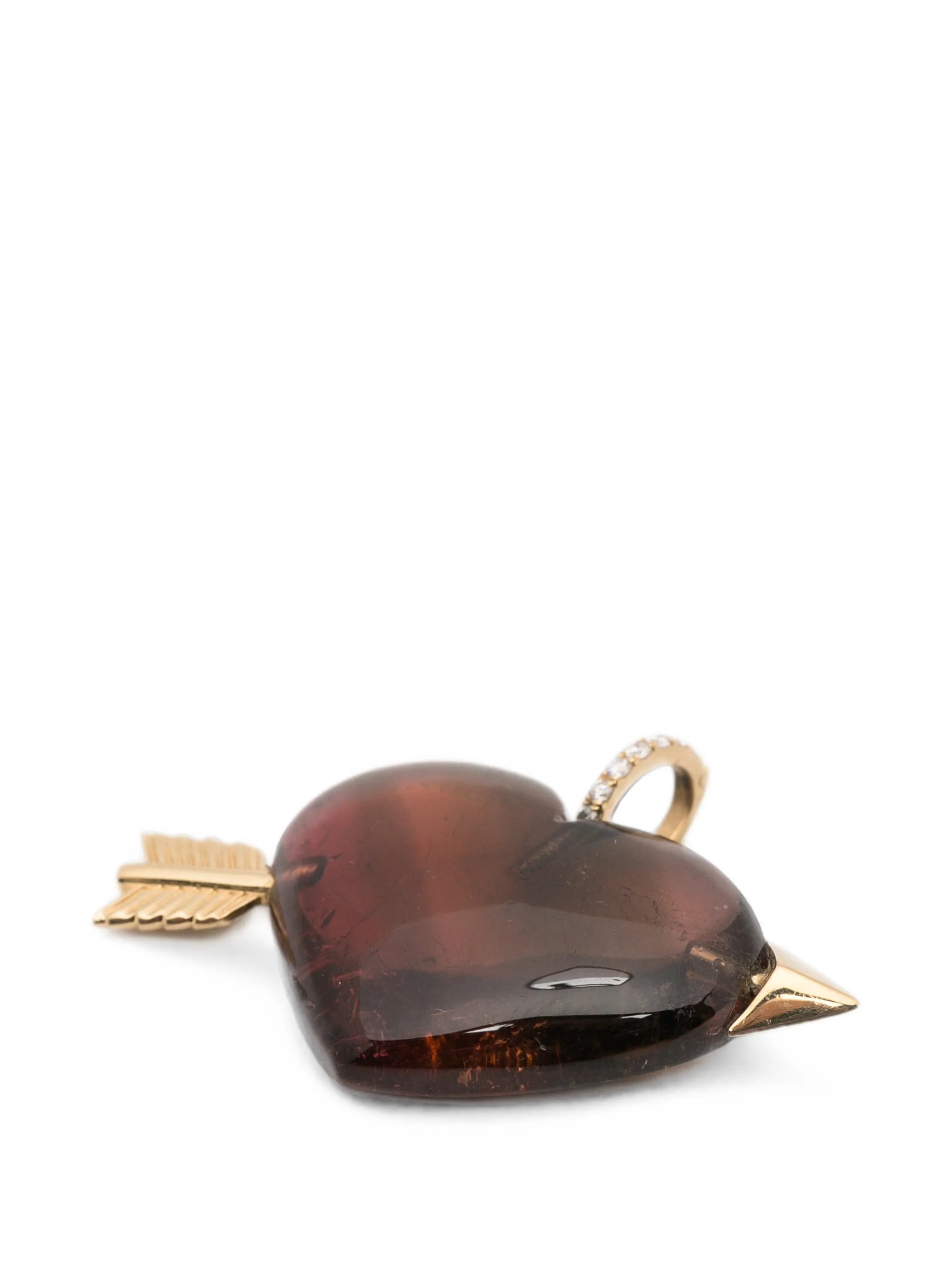 tourmaline and diamond Cupid's Heart pendant