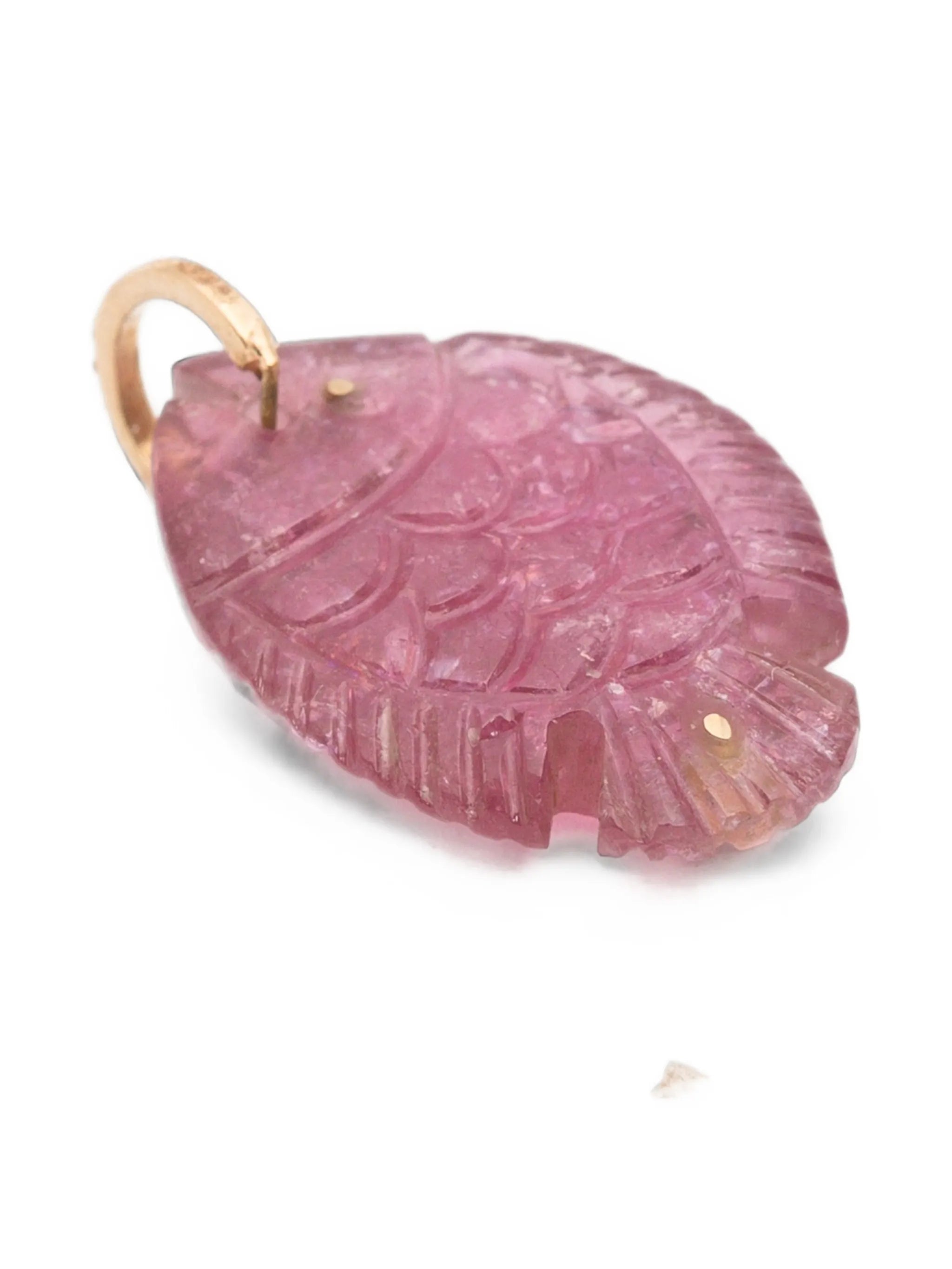 tourmaline and diamond fish pendant