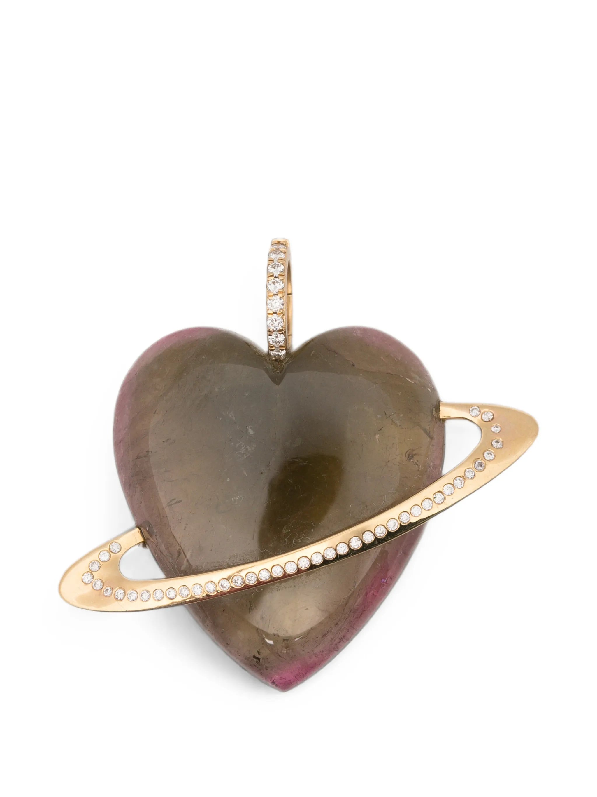 tourmaline and diamond heart pendant