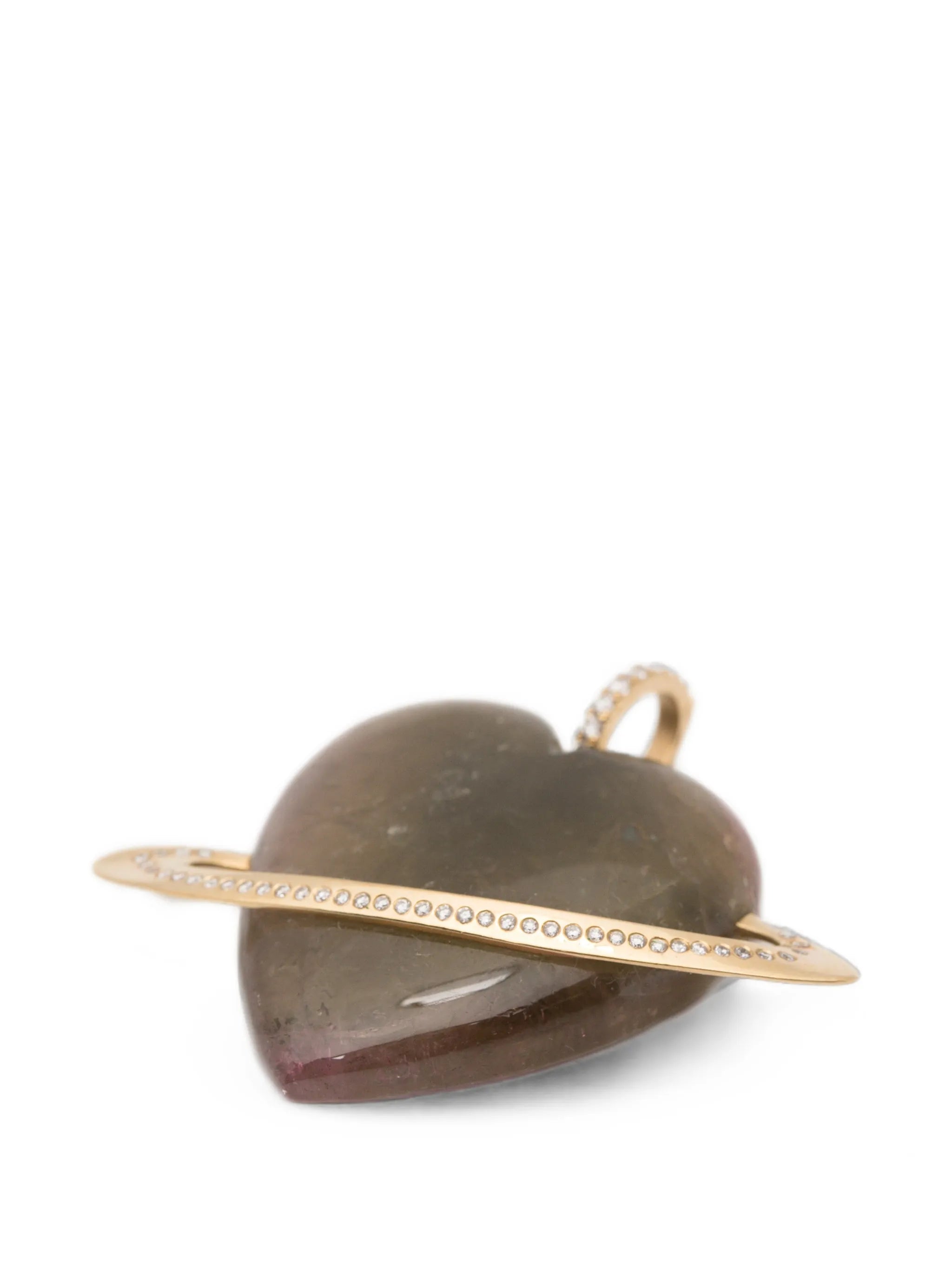 tourmaline and diamond heart pendant