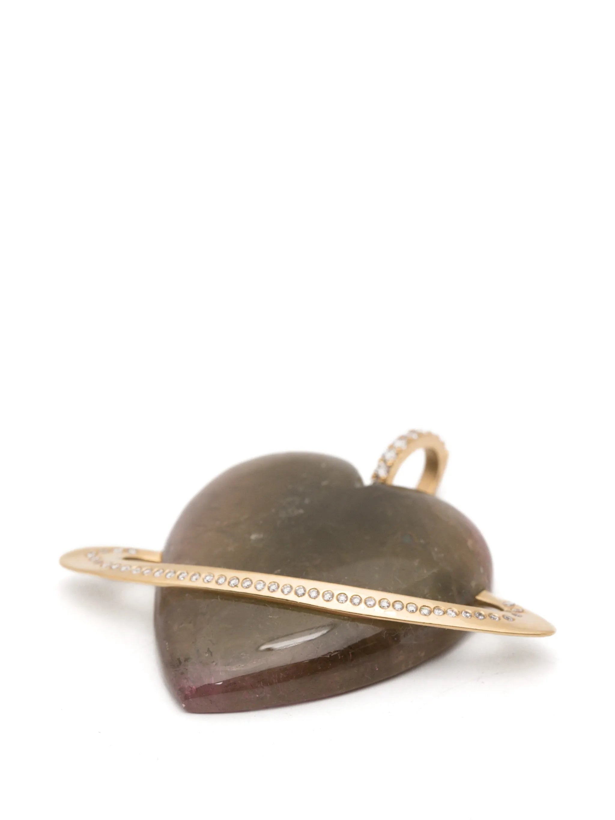 tourmaline and diamond heart pendant