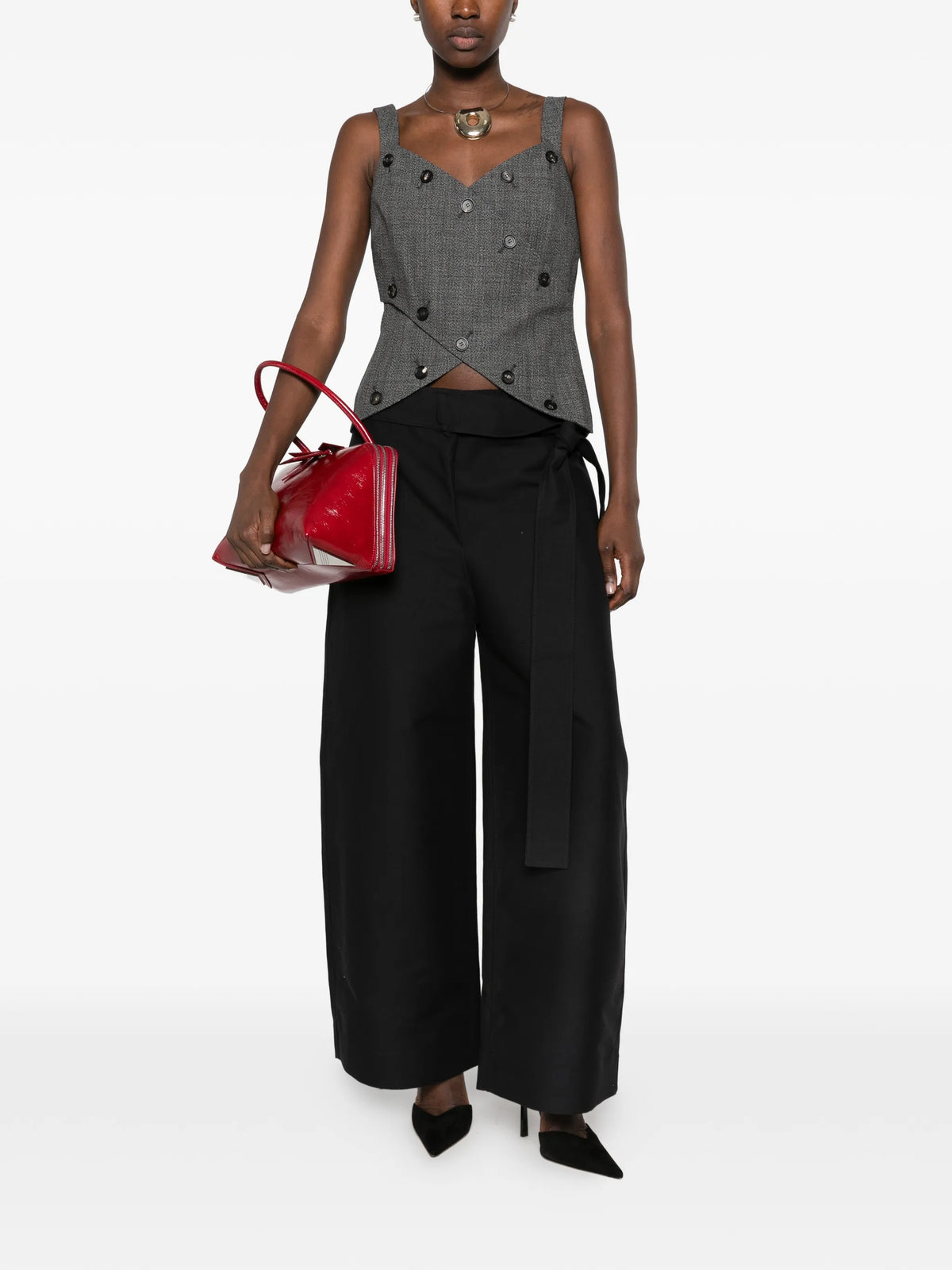 mouliné button-up top
