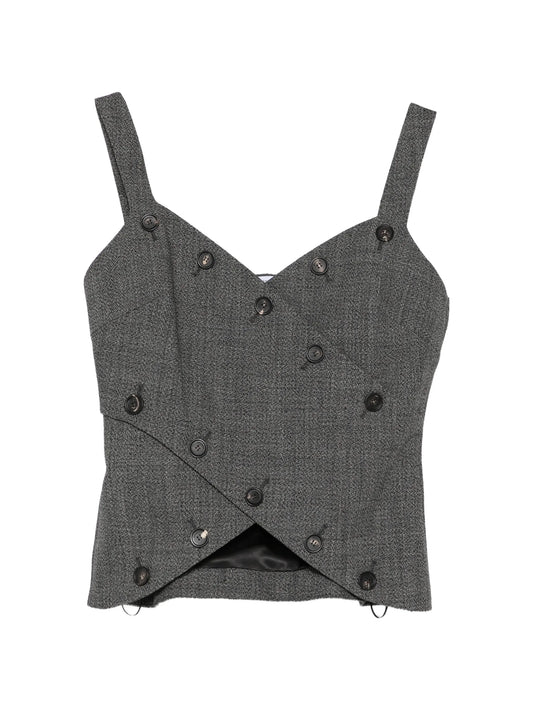 mouliné button-up top