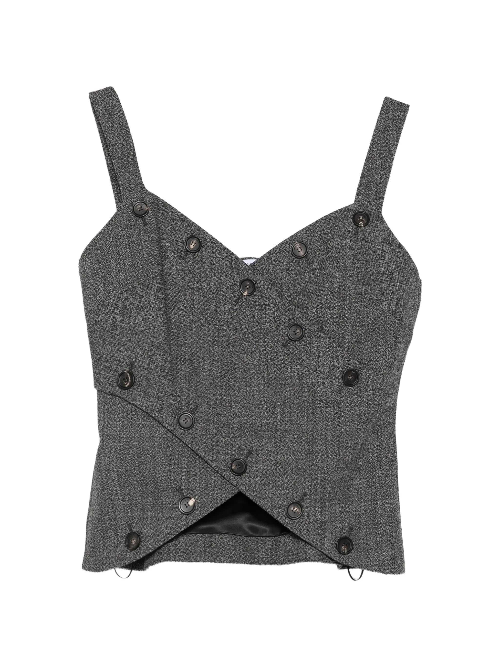 button detail wool vest