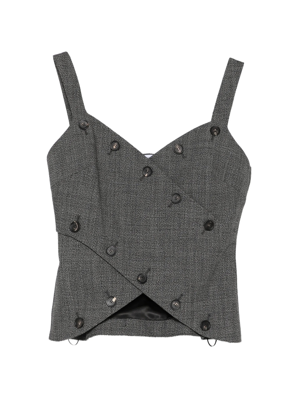 button detail wool vest