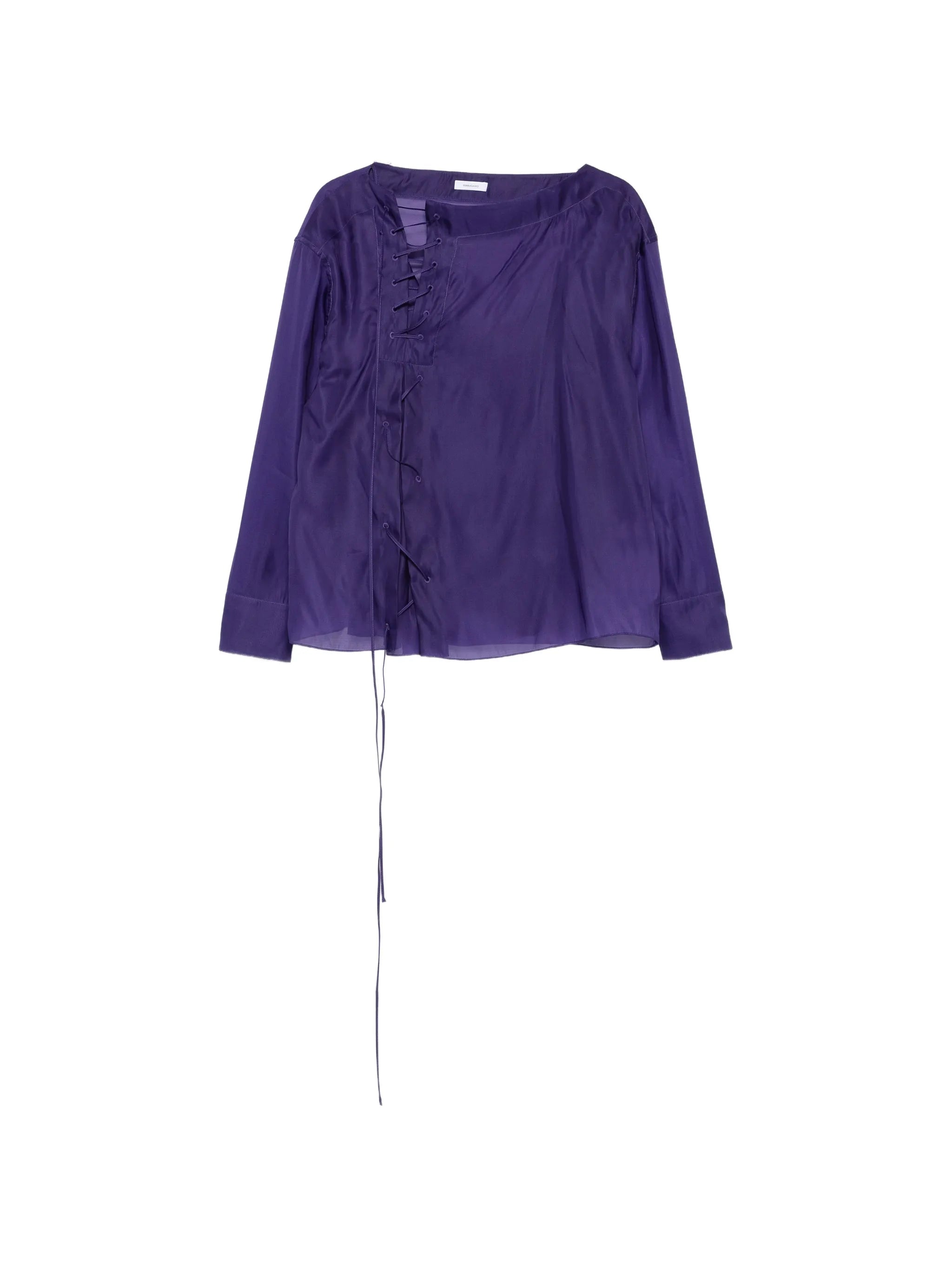 Organza blouse with string-tie detail
