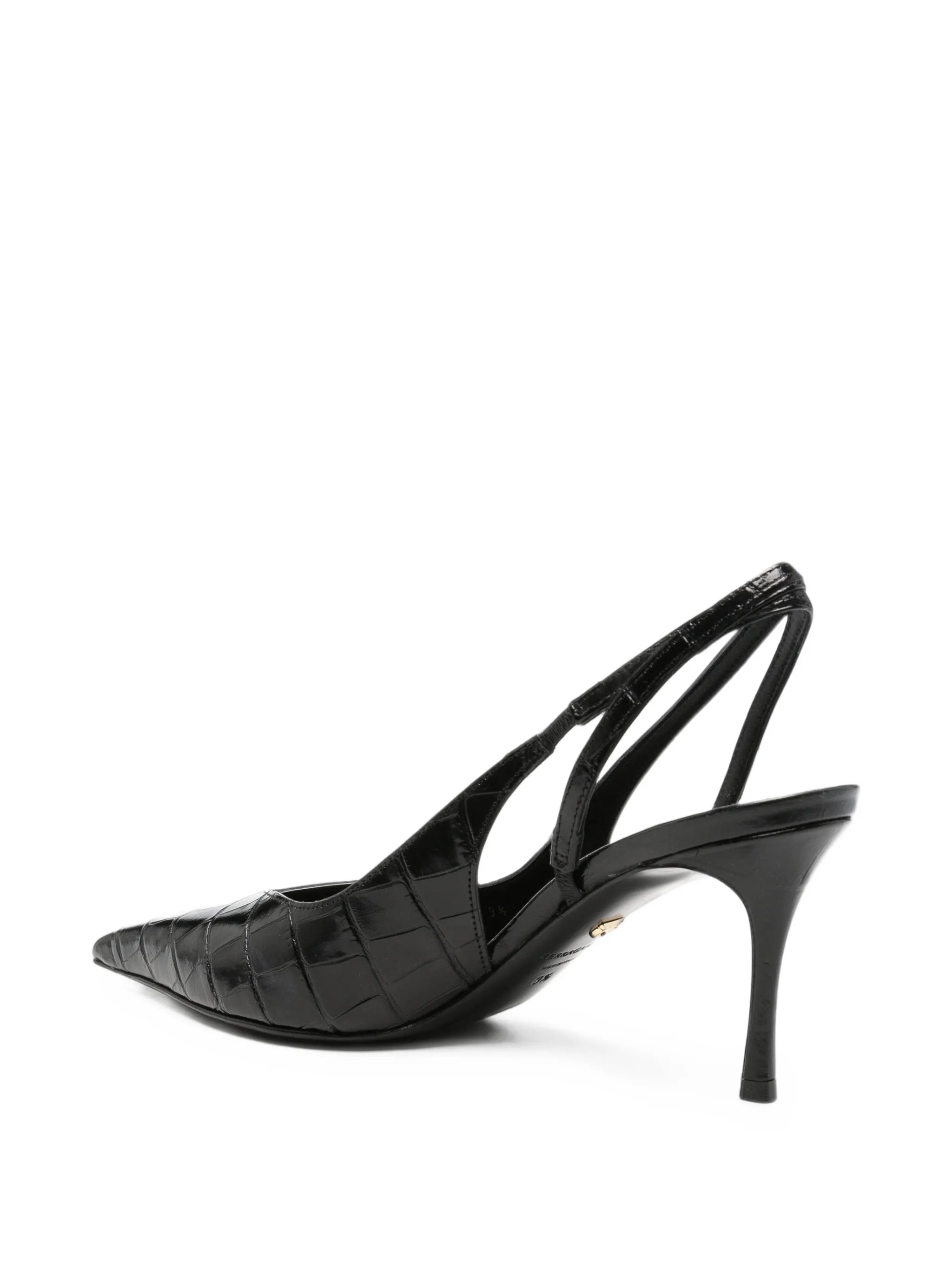 Dafne croc-effect slingback pumps
