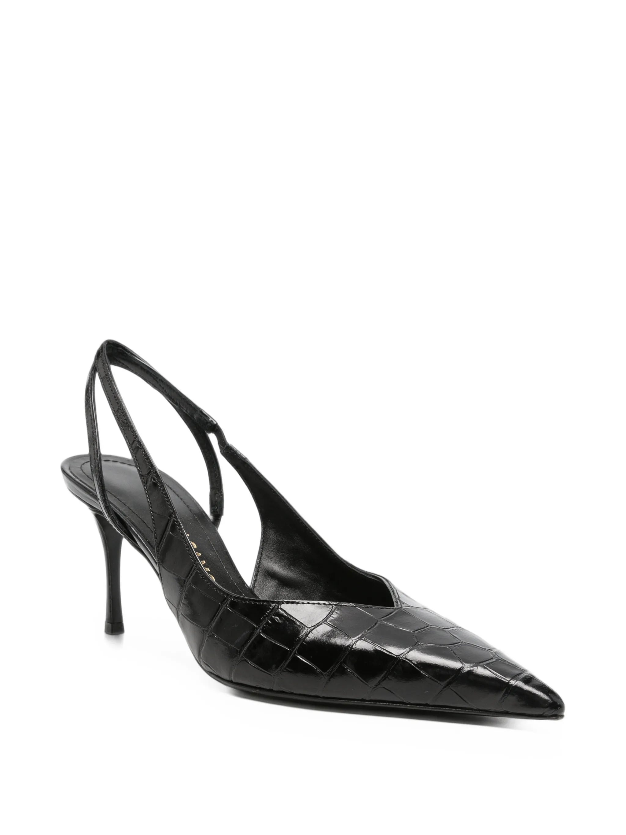 Dafne croc-effect slingback pumps