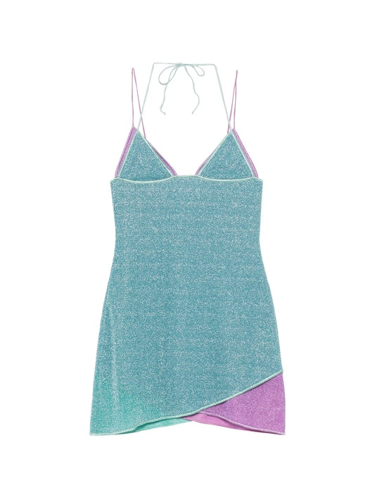 Lumiére glitter-effect layered mini dress