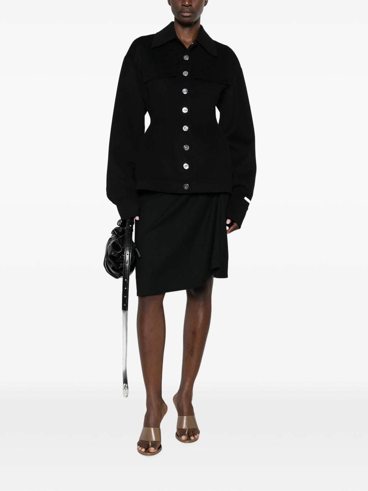 panelled button-down jacket