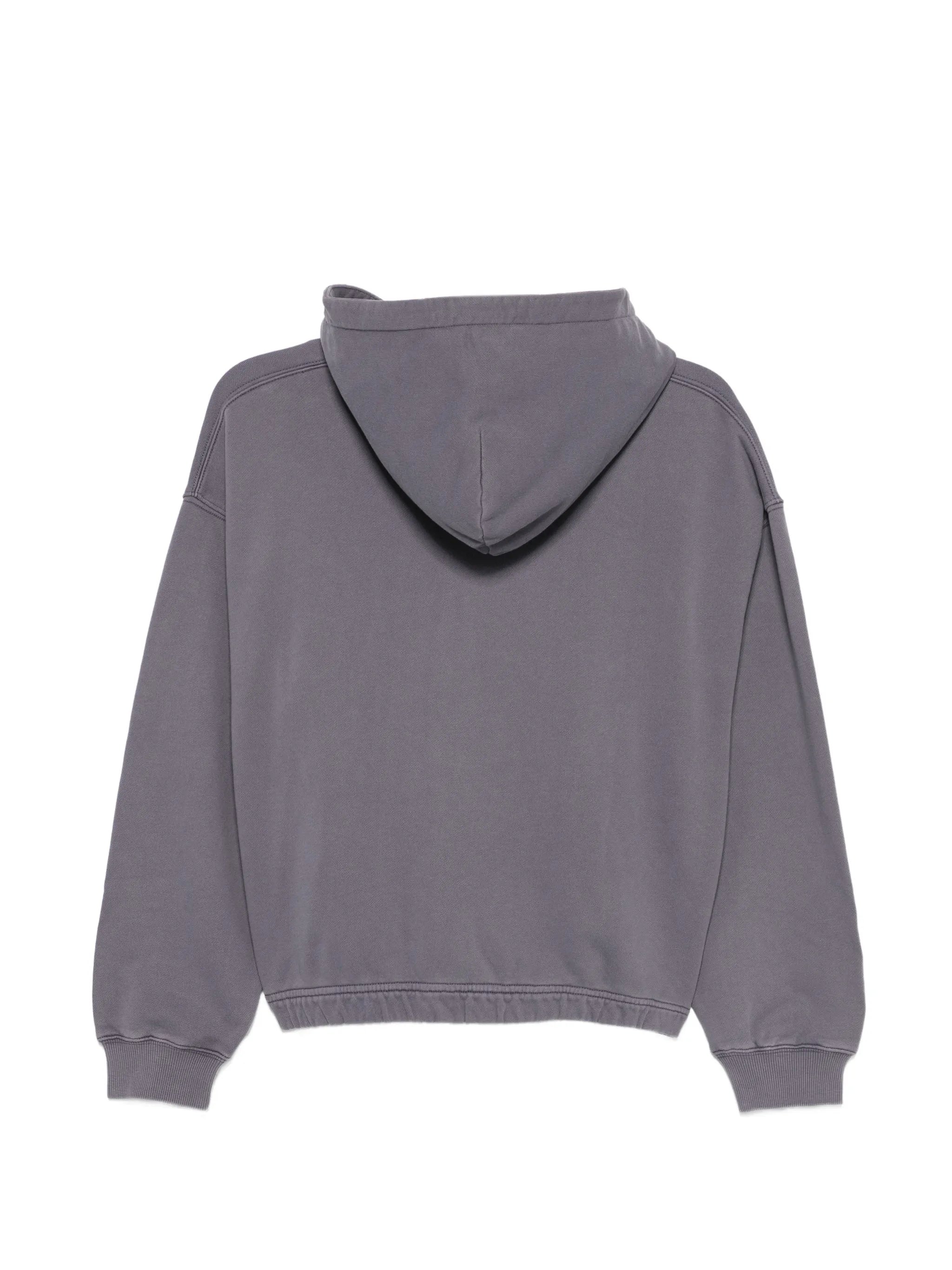 logo-patch zip-up hoodie