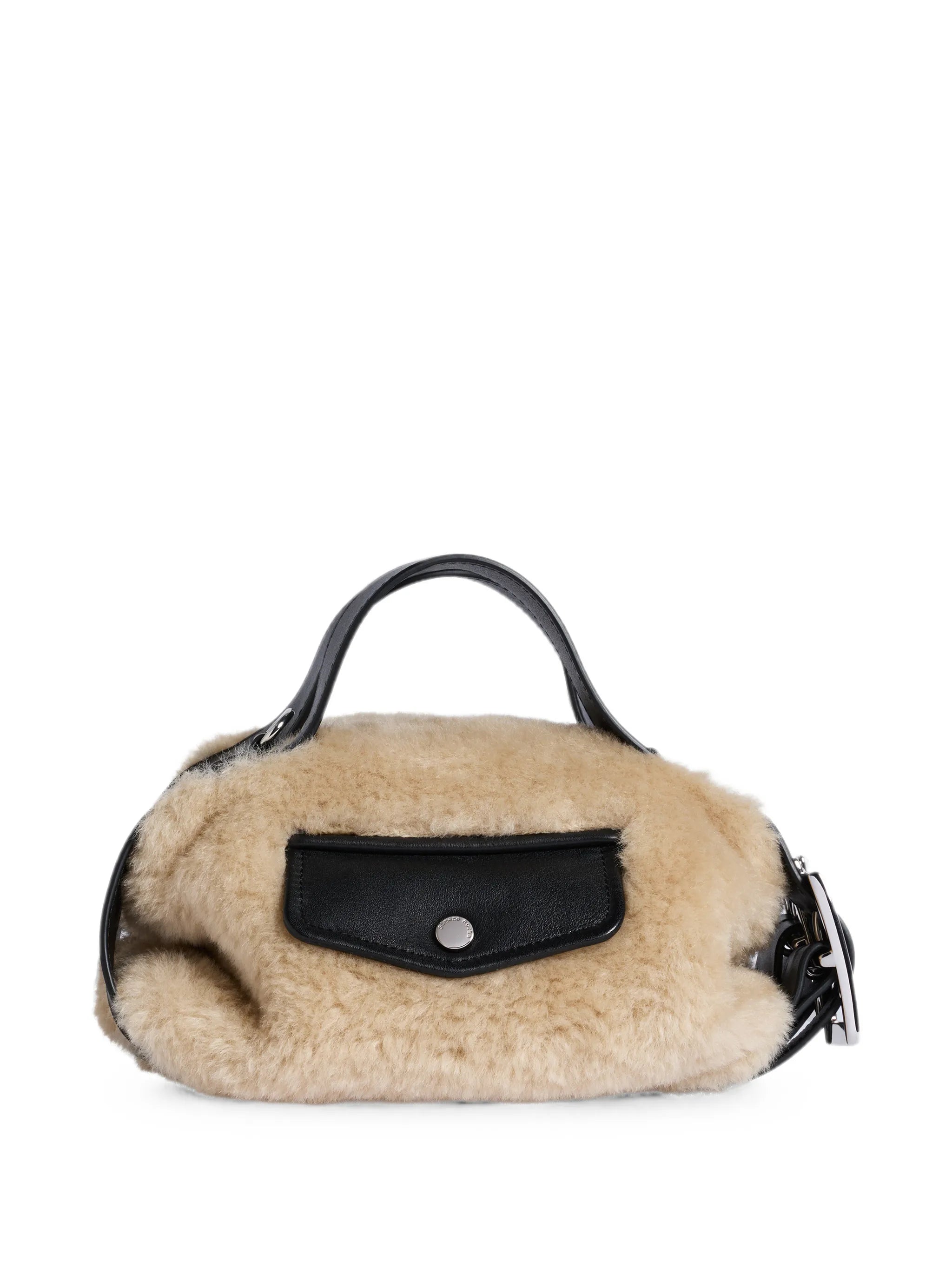 faux-fur biker belt tote bag