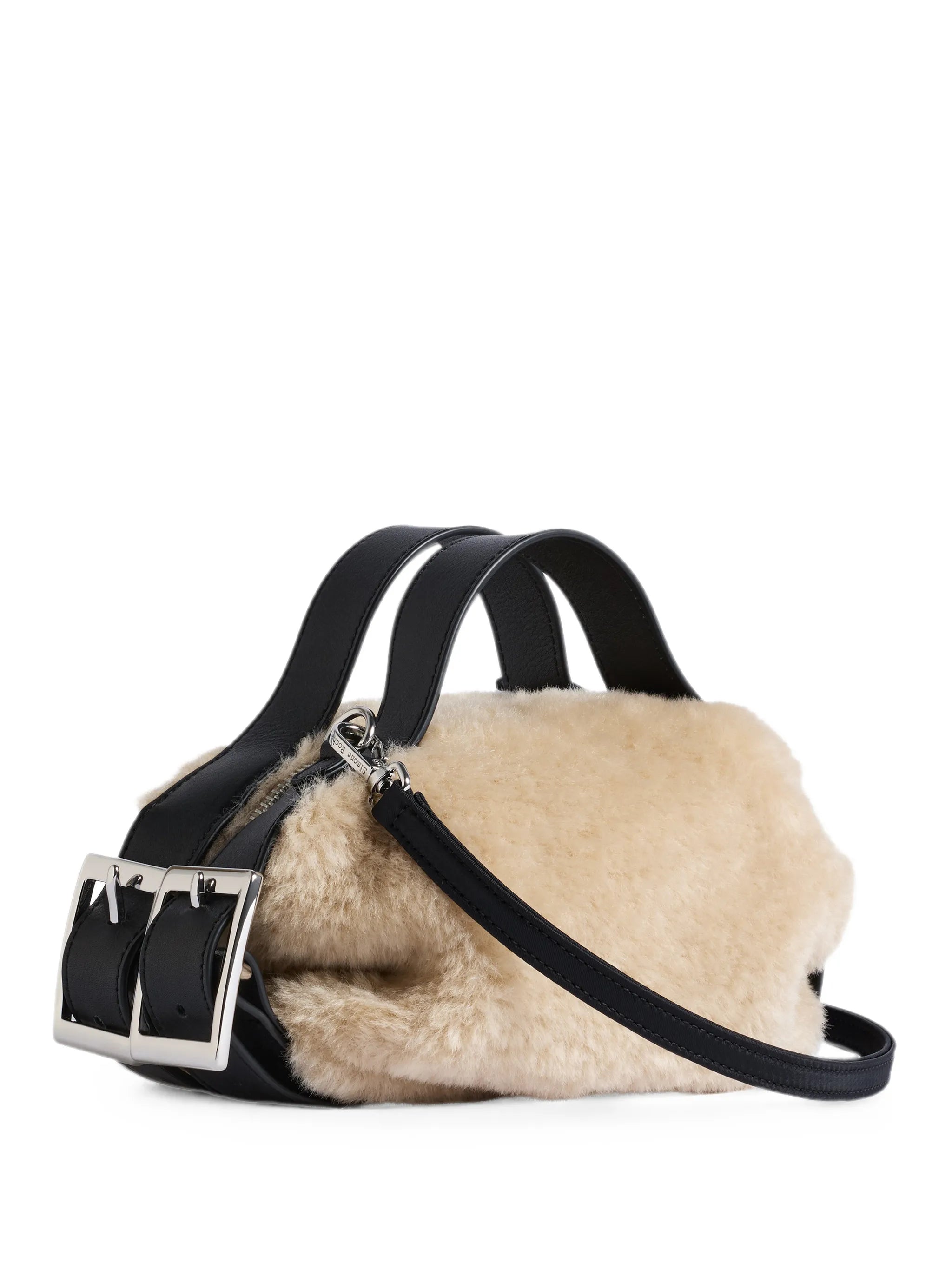 faux-fur biker belt tote bag
