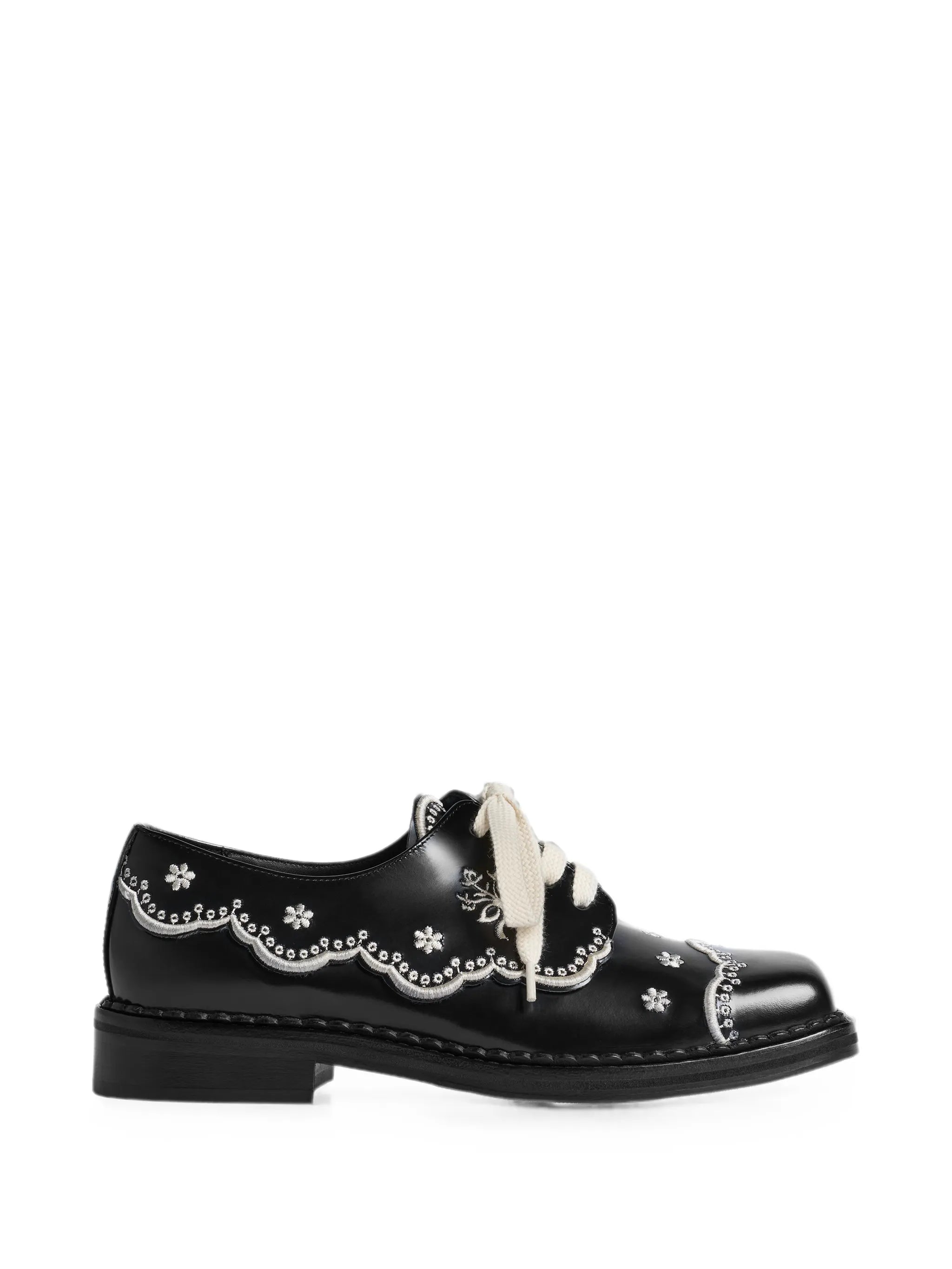 floral-lace Derby shoes