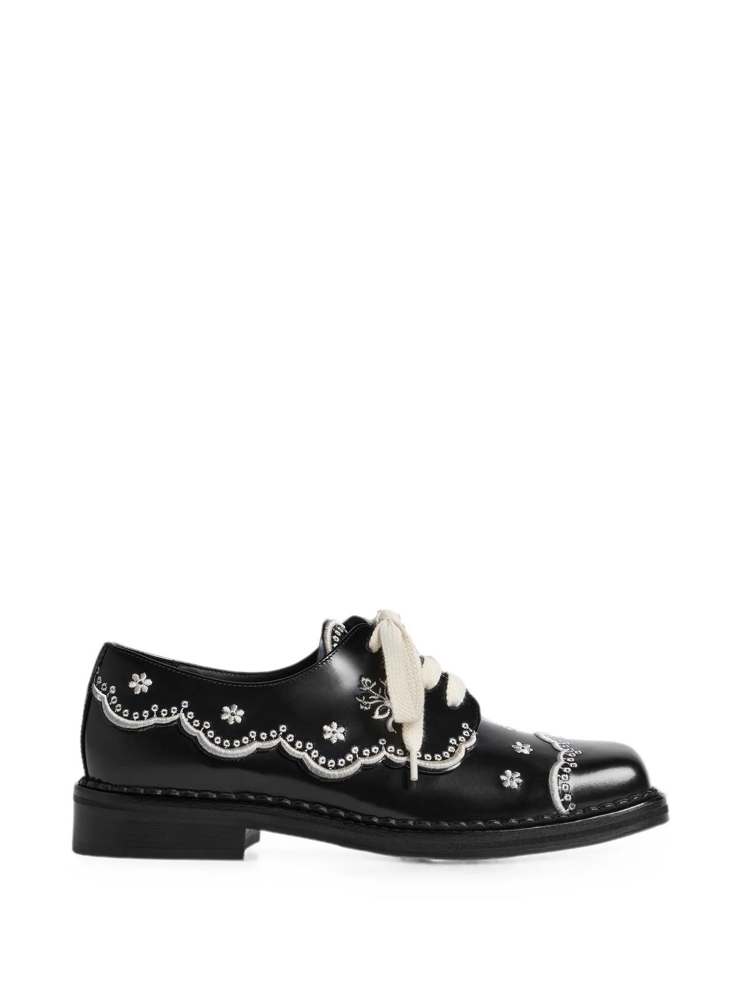 floral-lace Derby shoes