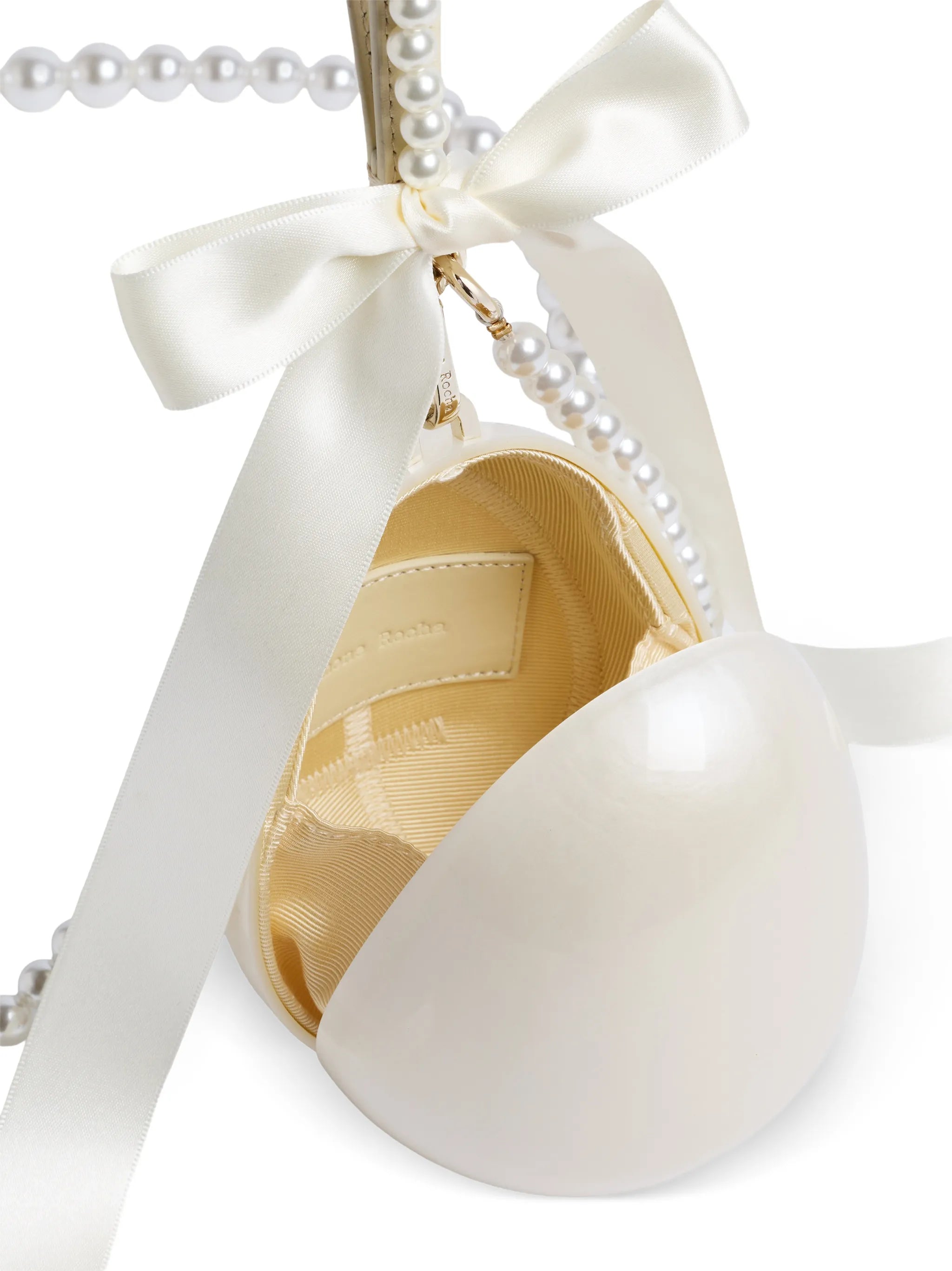 Pearl Egg bow clutch bag