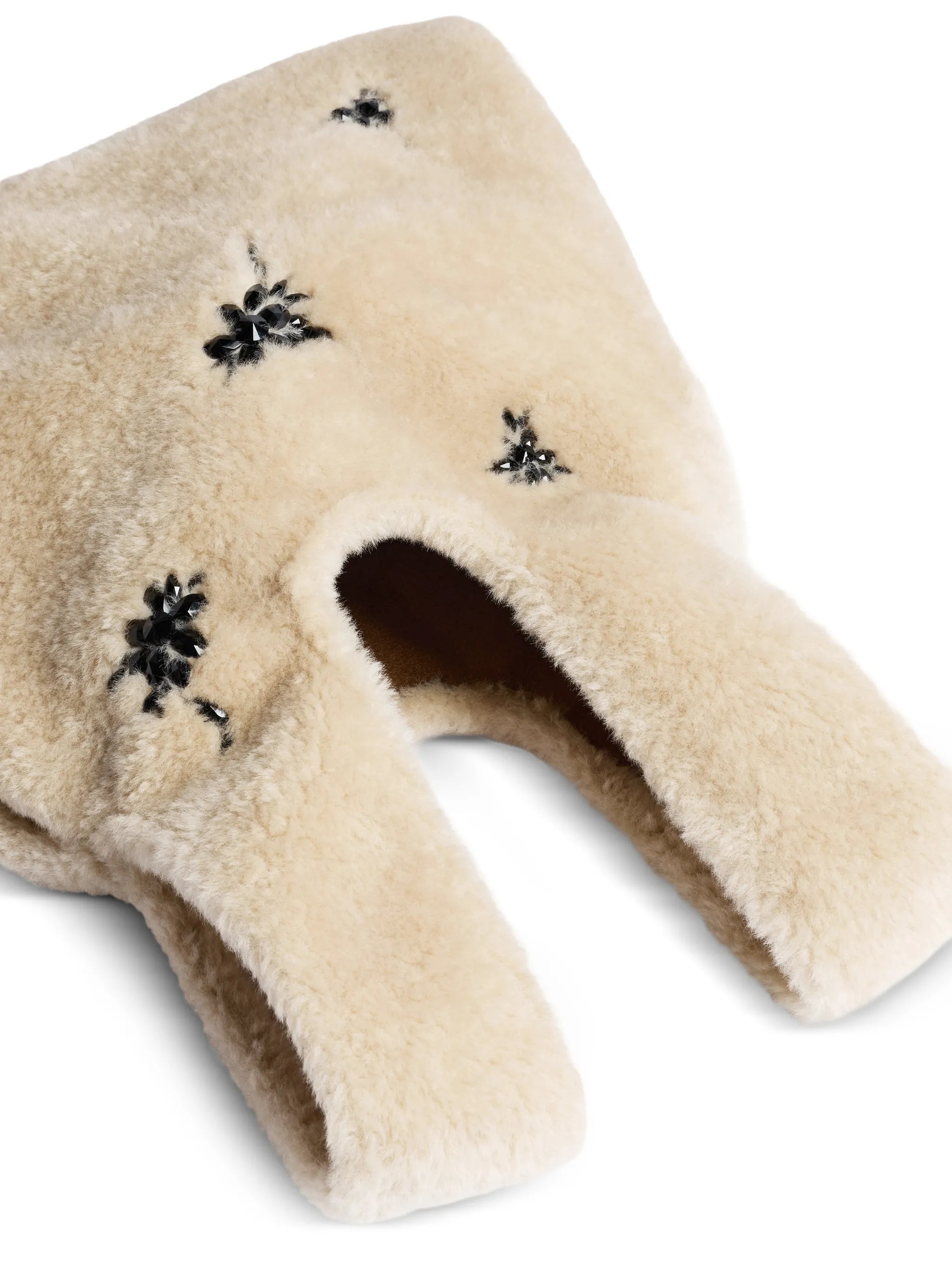 embellished faux-fur shopper bag