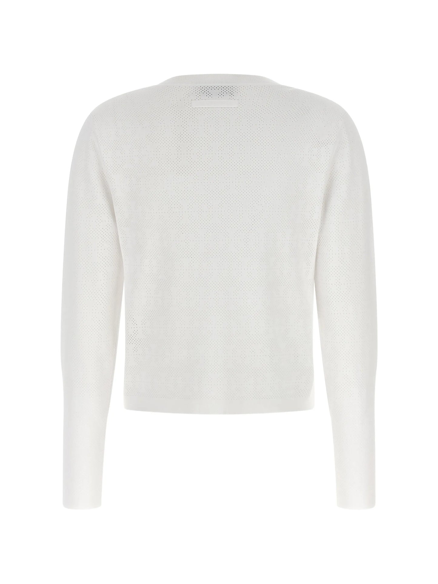 pointelle crew-neck cardigan