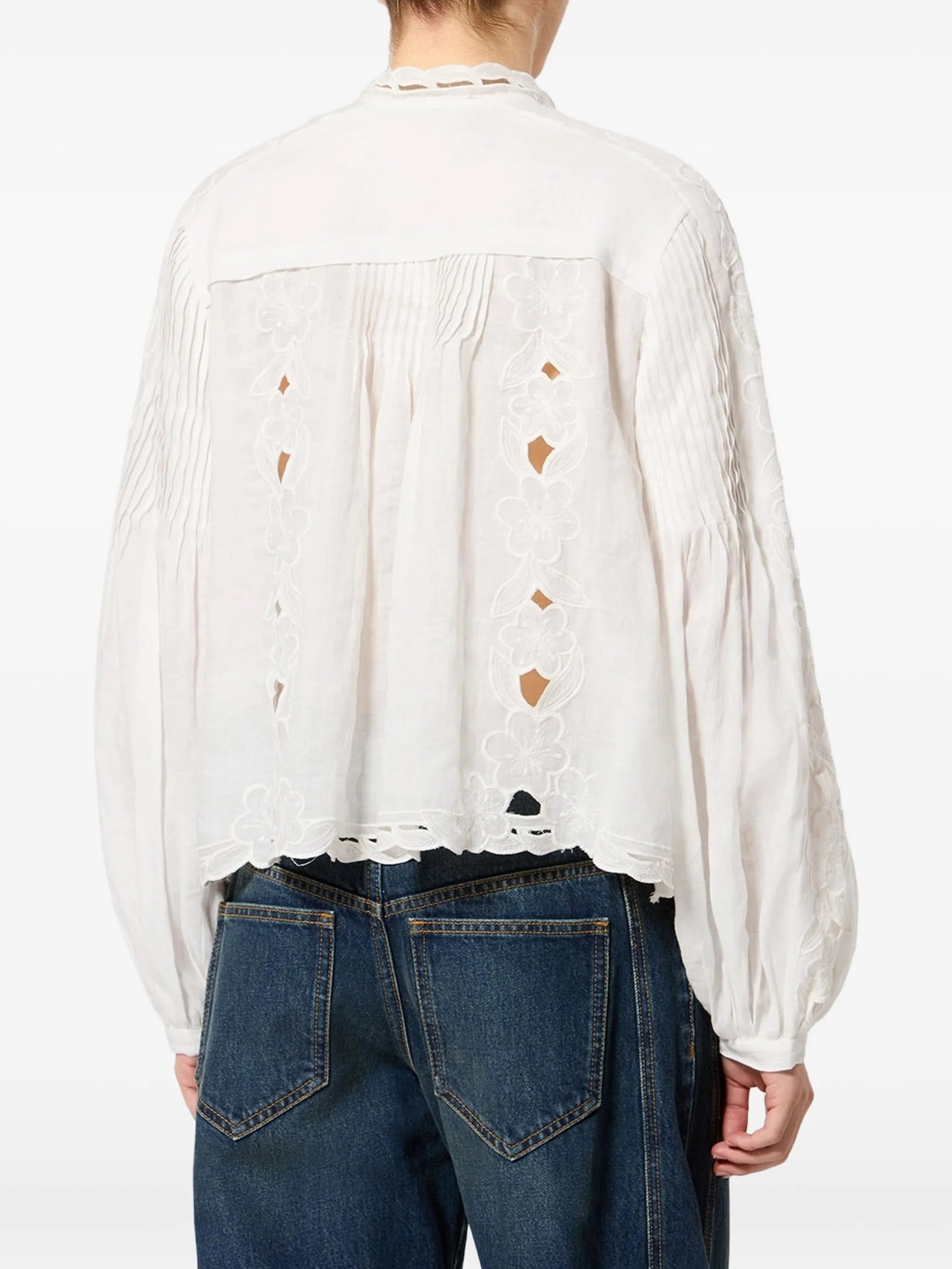 Rubra embroidered ramie blouse