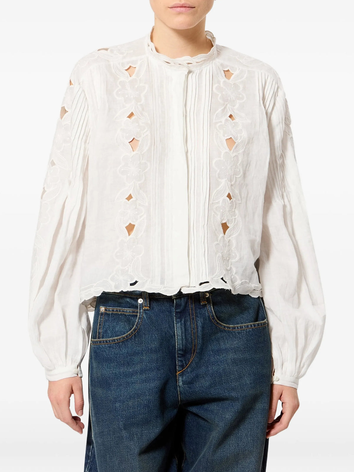 Rubra embroidered ramie blouse