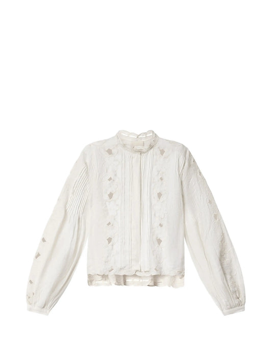 Rubra embroidered ramie blouse
