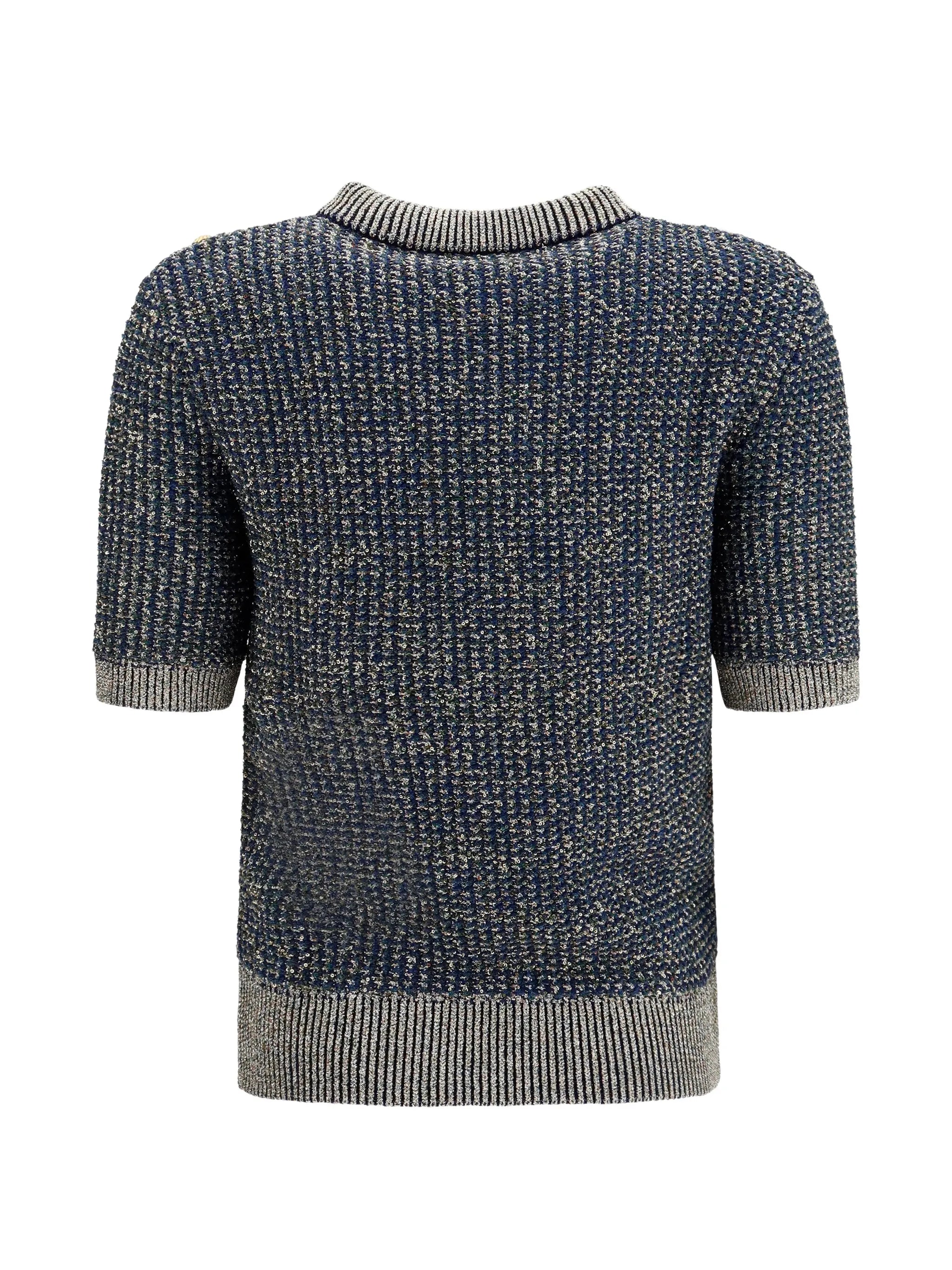 sequin-embellished button-detail sweater