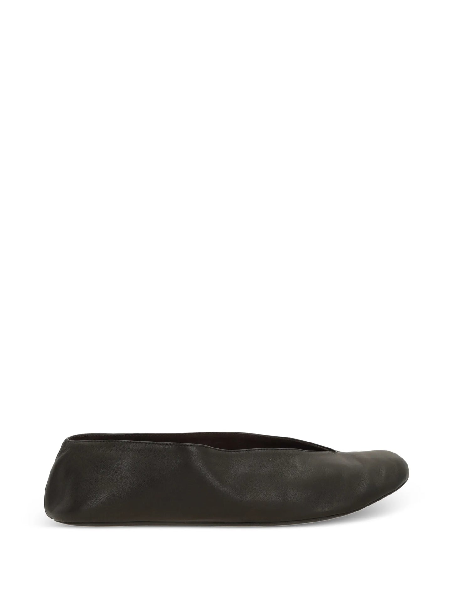 V-neck leather loafers