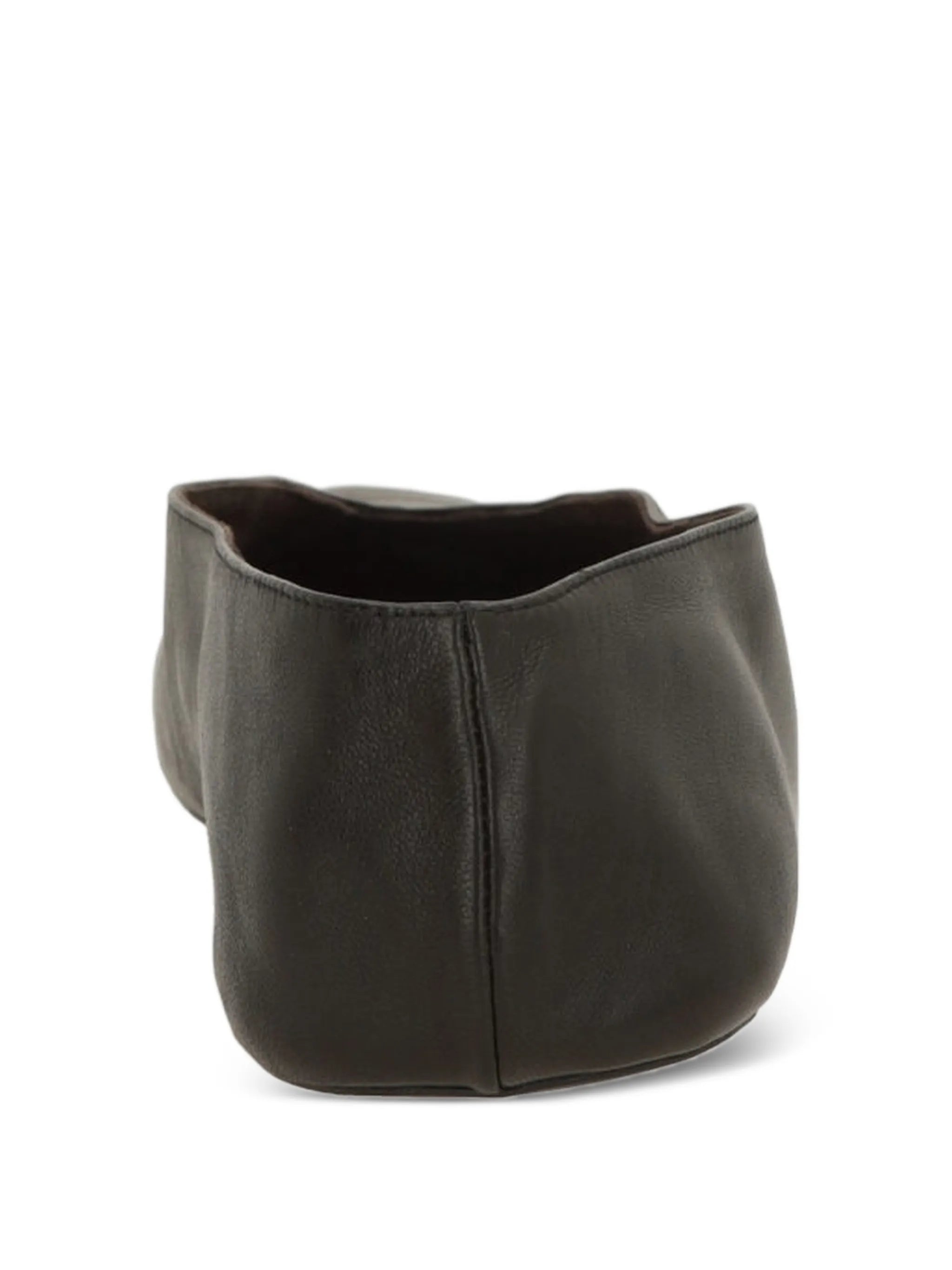 V-neck leather loafers