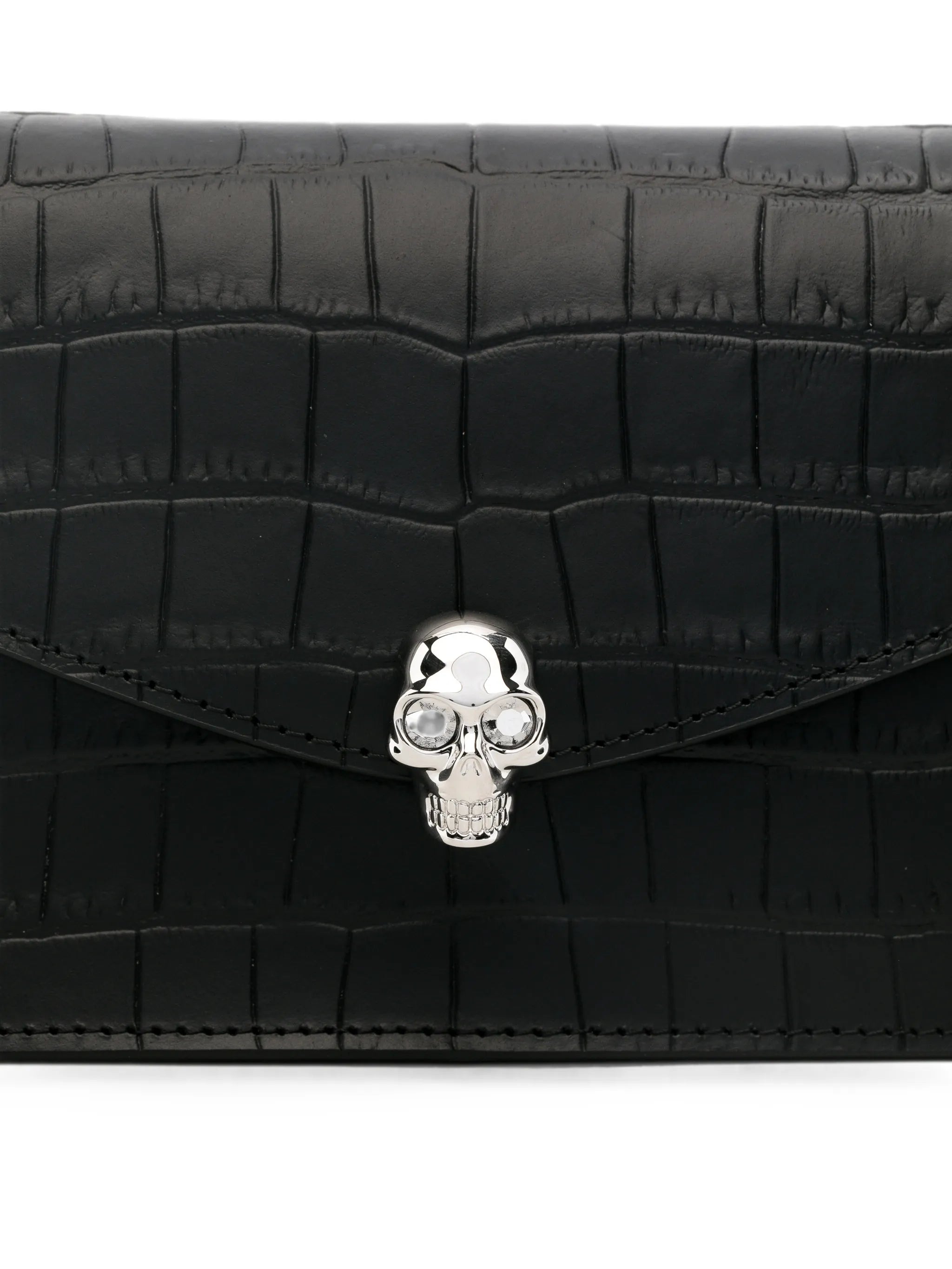 Skull mini shoulder bag in black