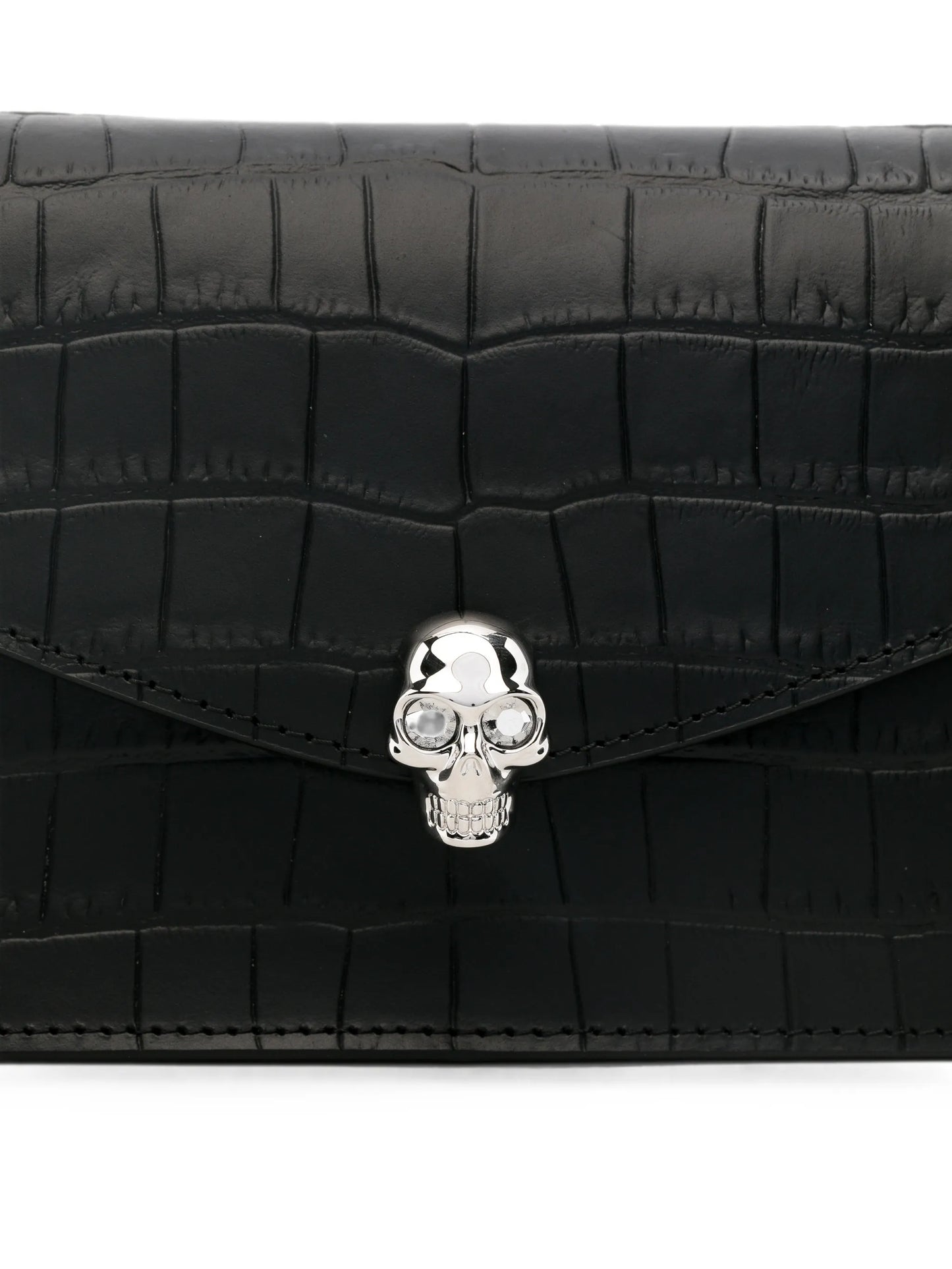 Skull mini shoulder bag in black