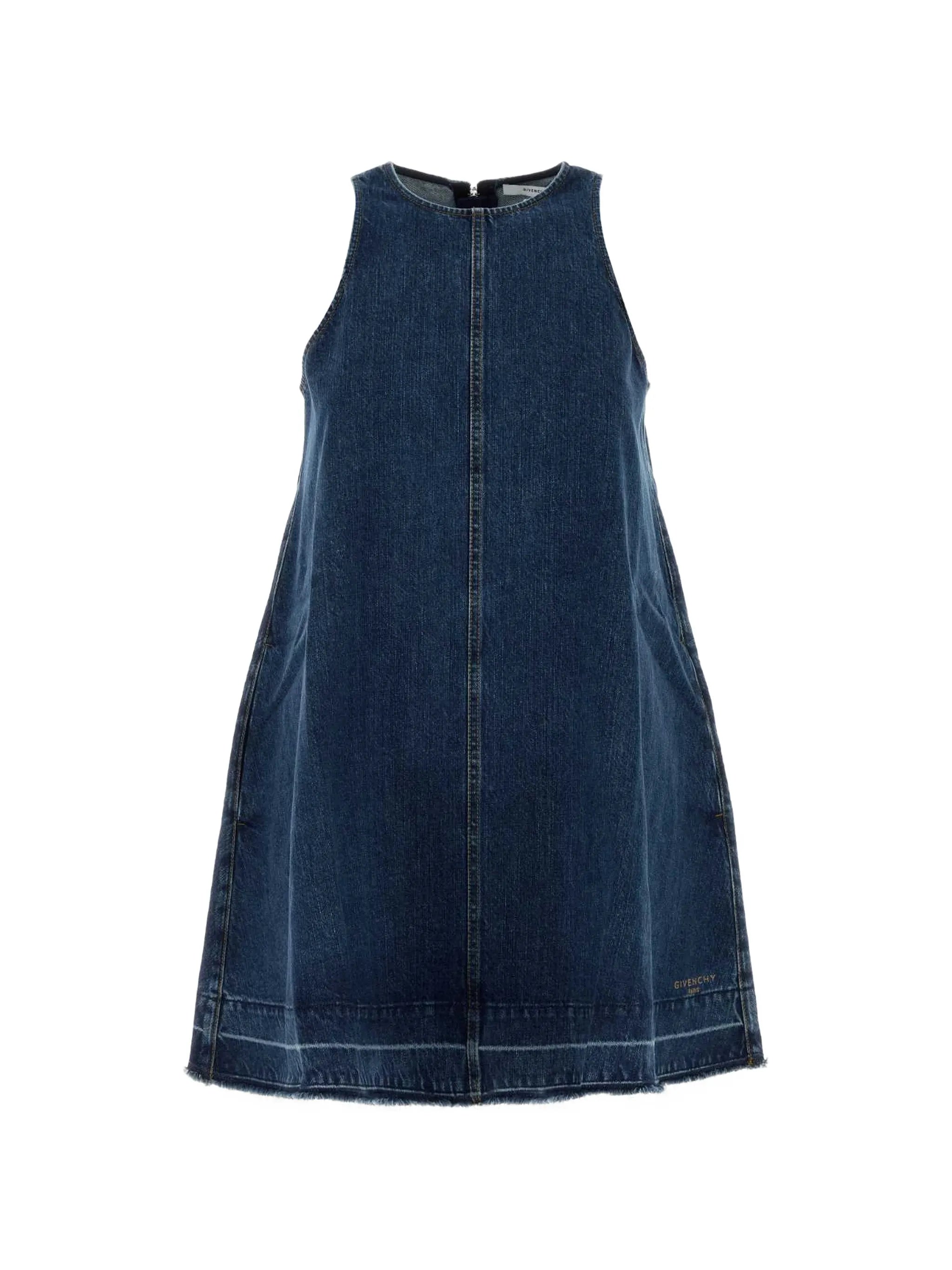 mini dress in medium blue denim