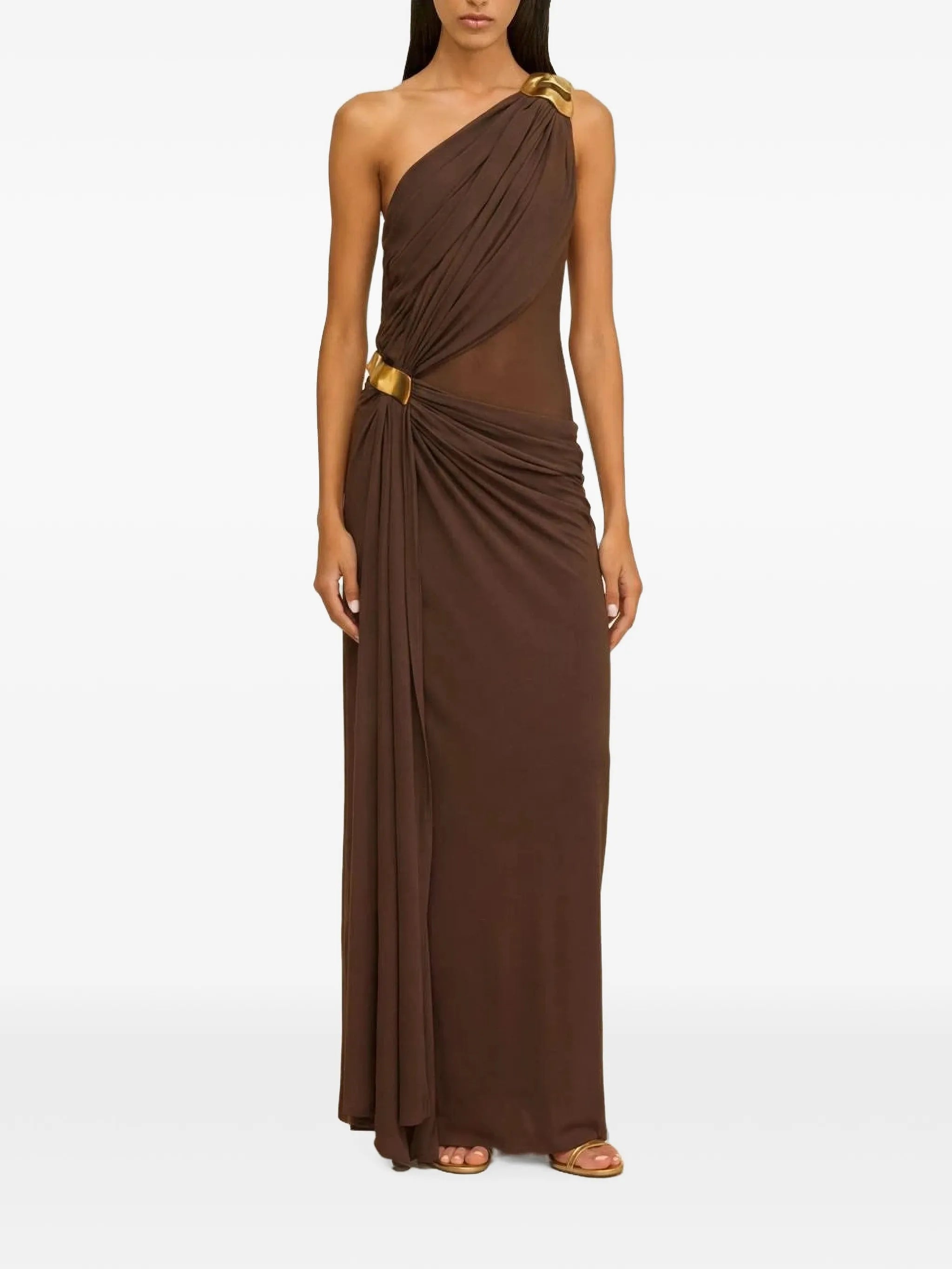 Genista asymmetric gathered dress