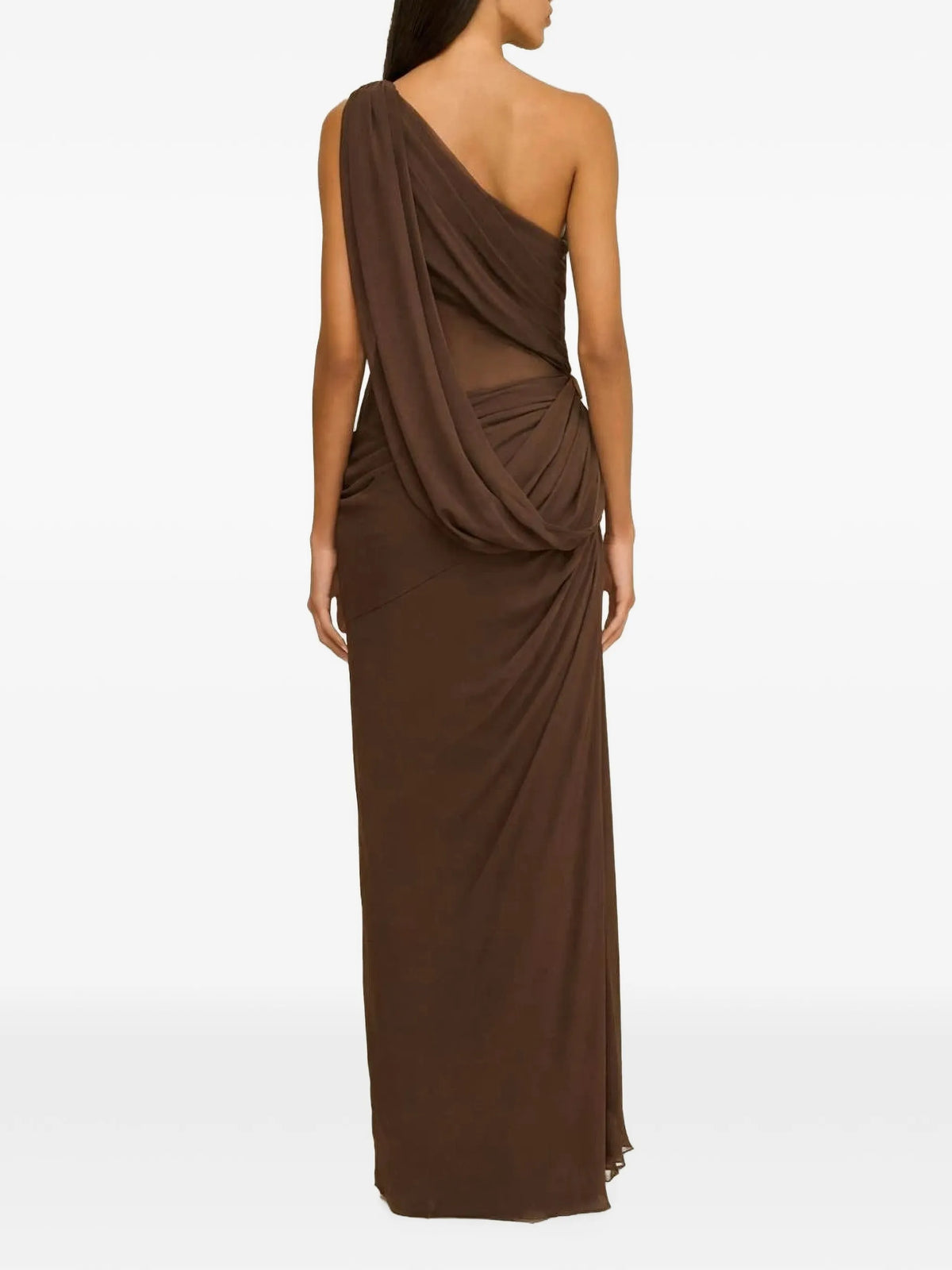 Genista asymmetric gathered dress