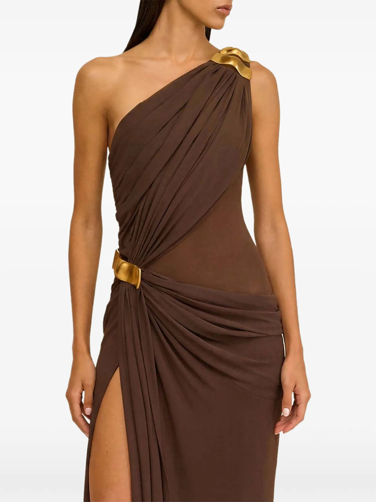 Genista asymmetric gathered dress