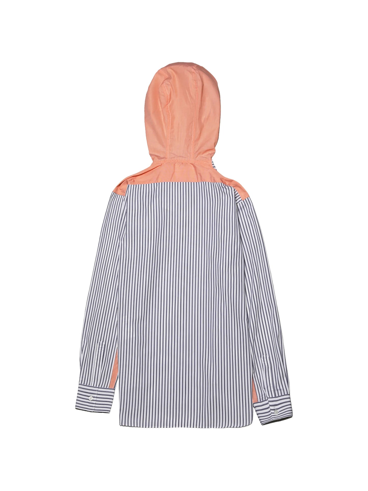striped drawstring-hood shirt