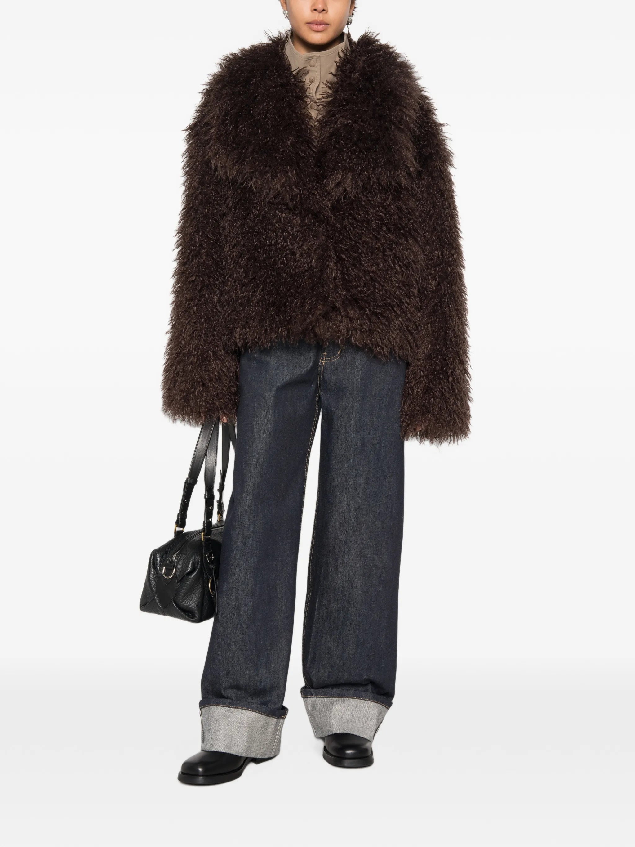 Hathi belted faux-fur jacket