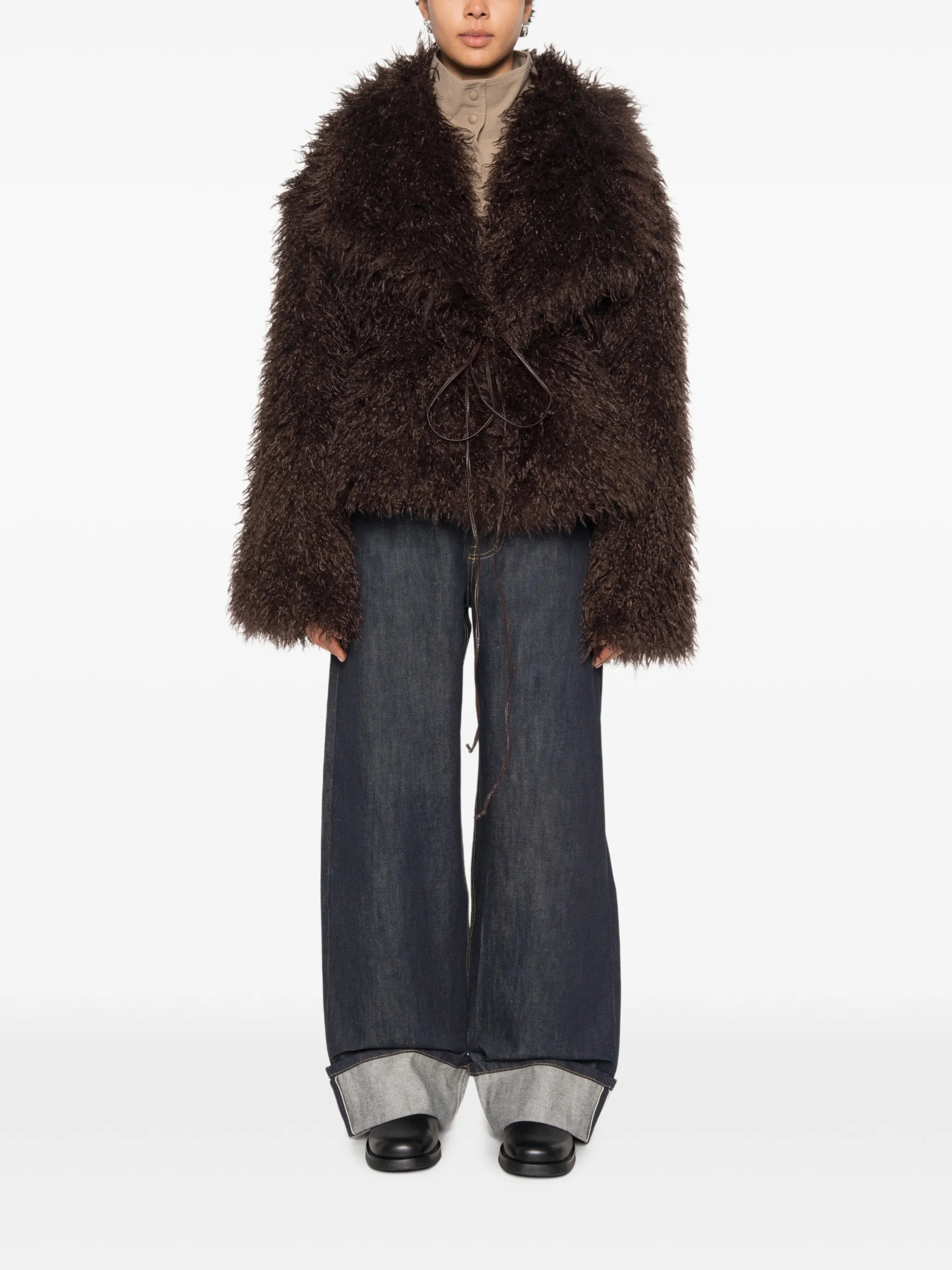 Hathi belted faux-fur jacket