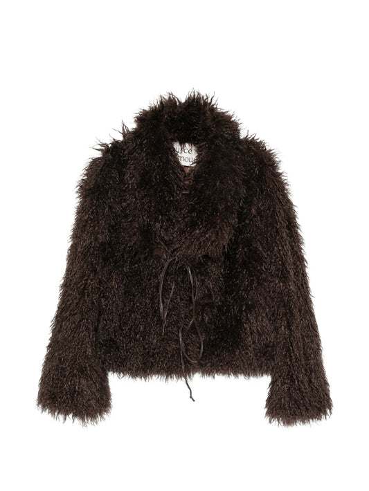 Hathi belted faux-fur jacket