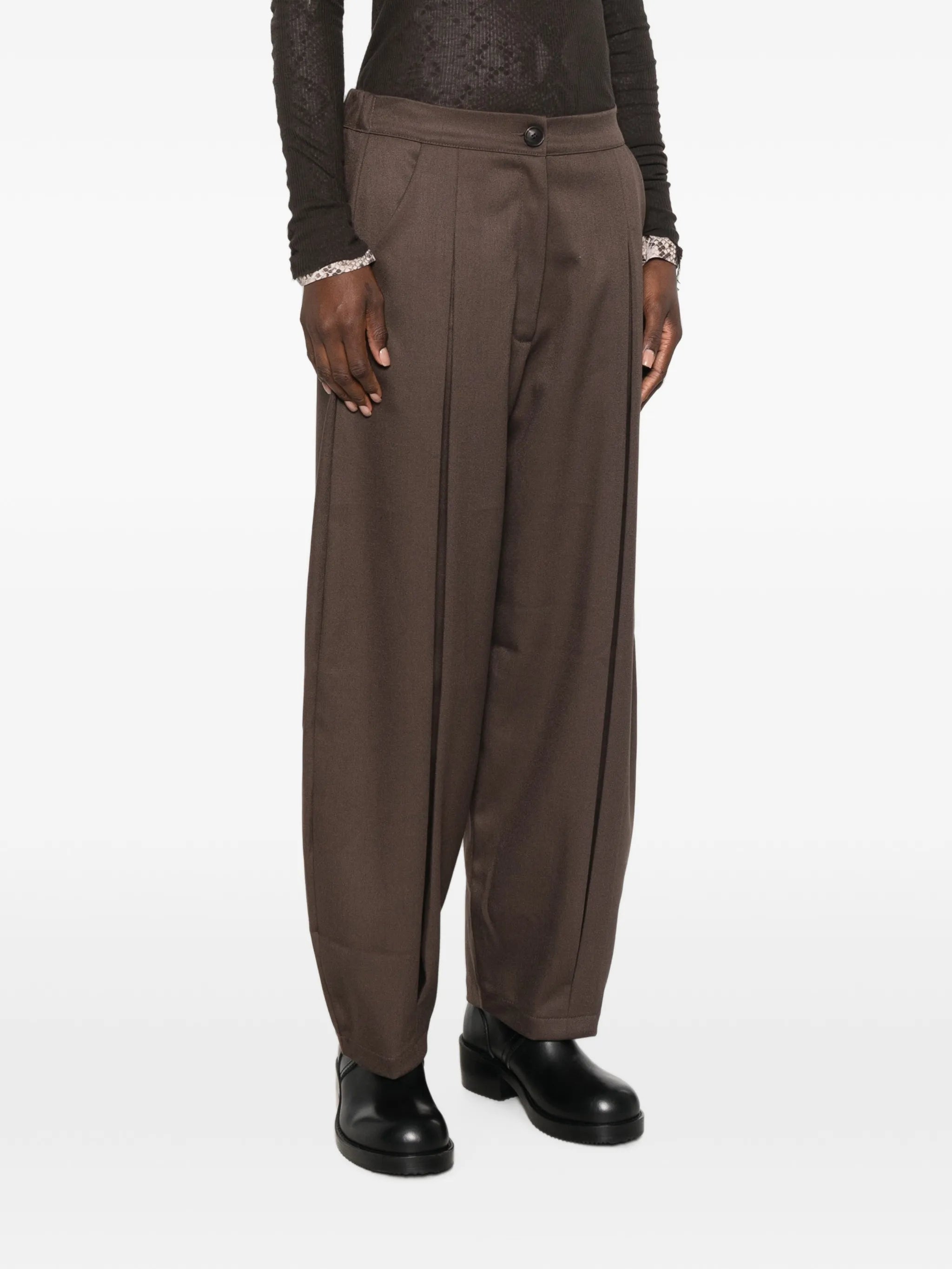 Mika tuck straight-leg trousers