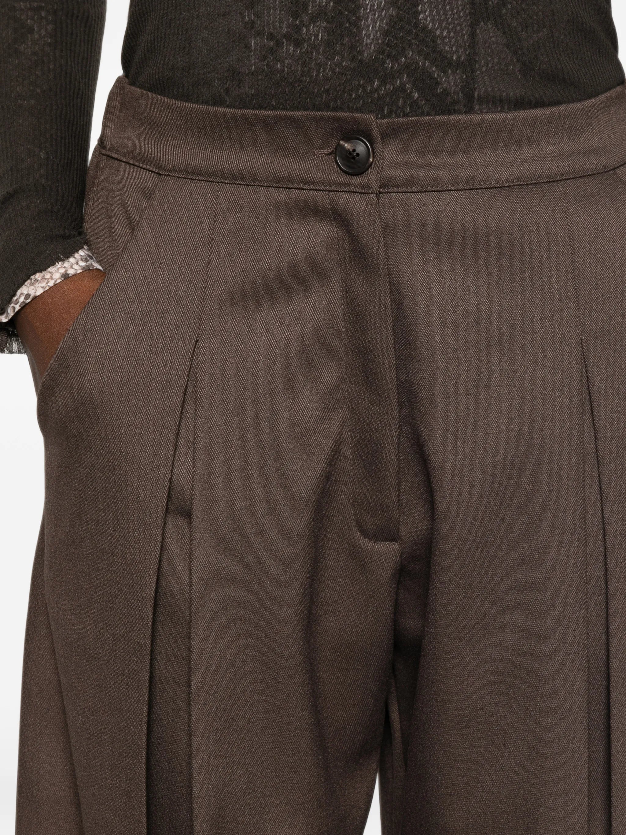 Mika tuck straight-leg trousers