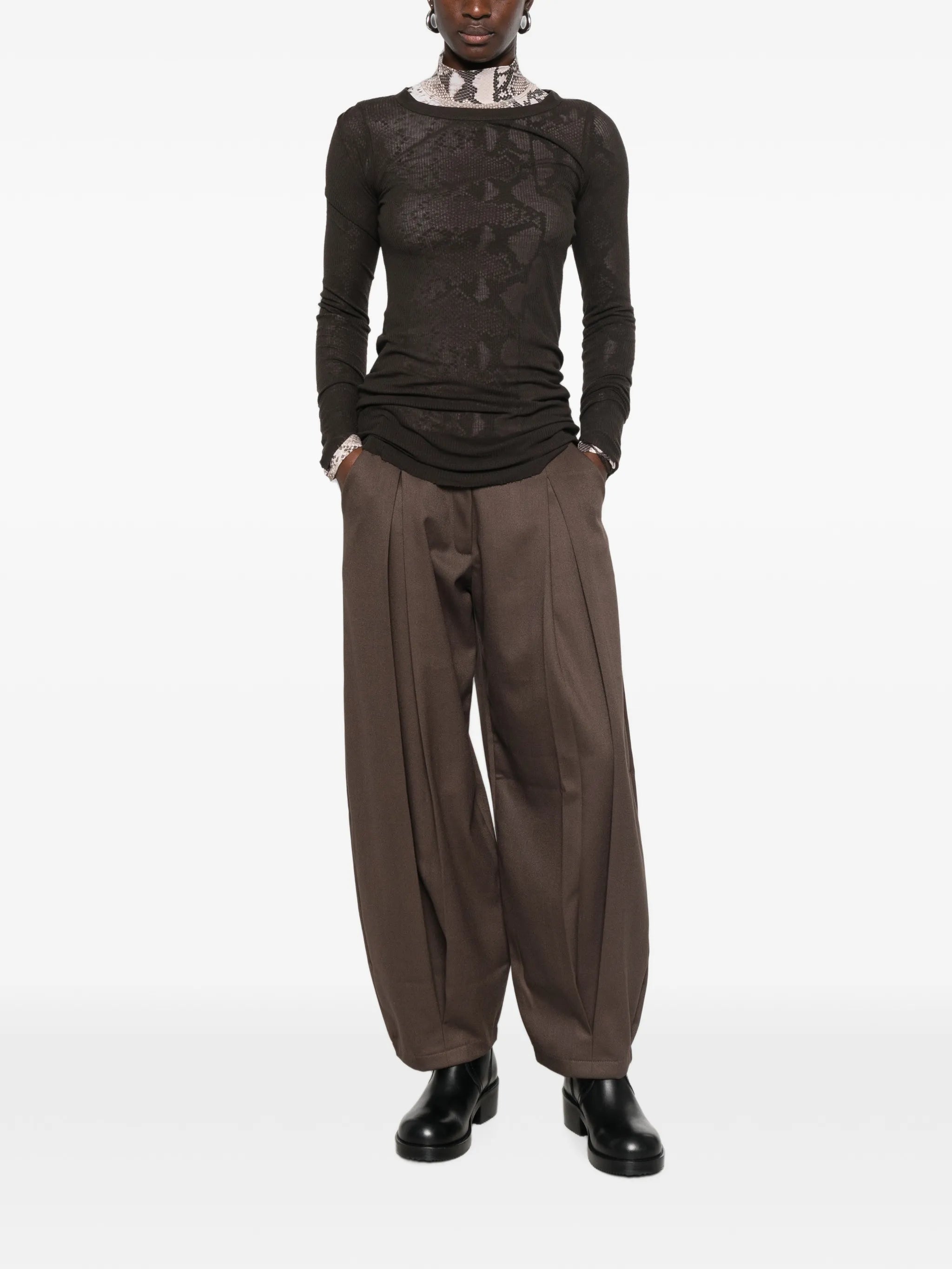 Mika tuck straight-leg trousers