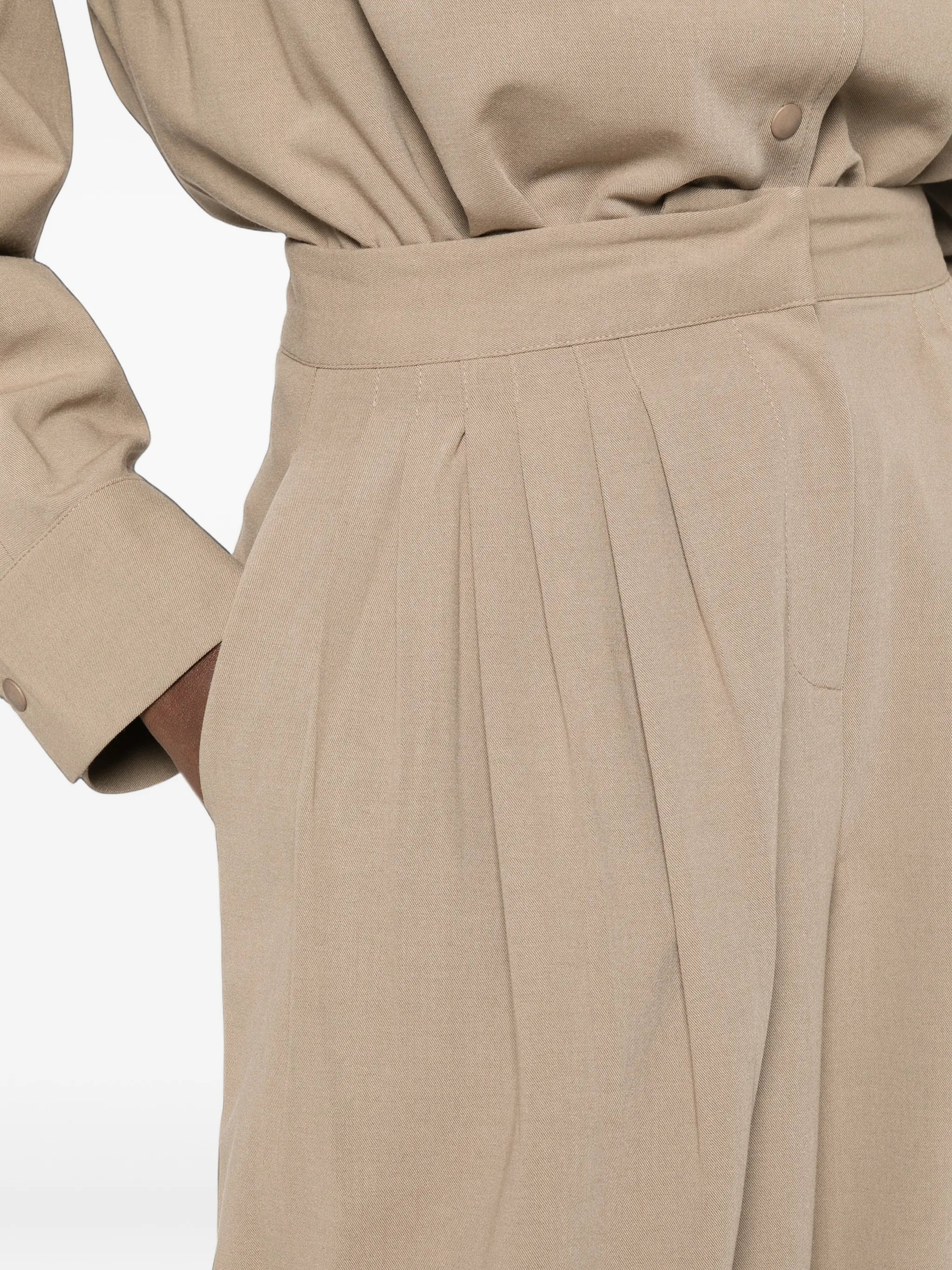 ruched-details tapered trousers